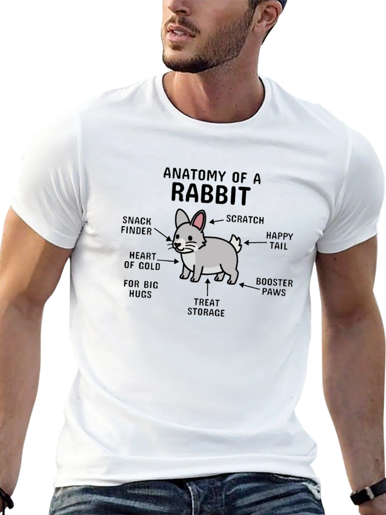 Camiseta Negra Anatomía de un Conejo