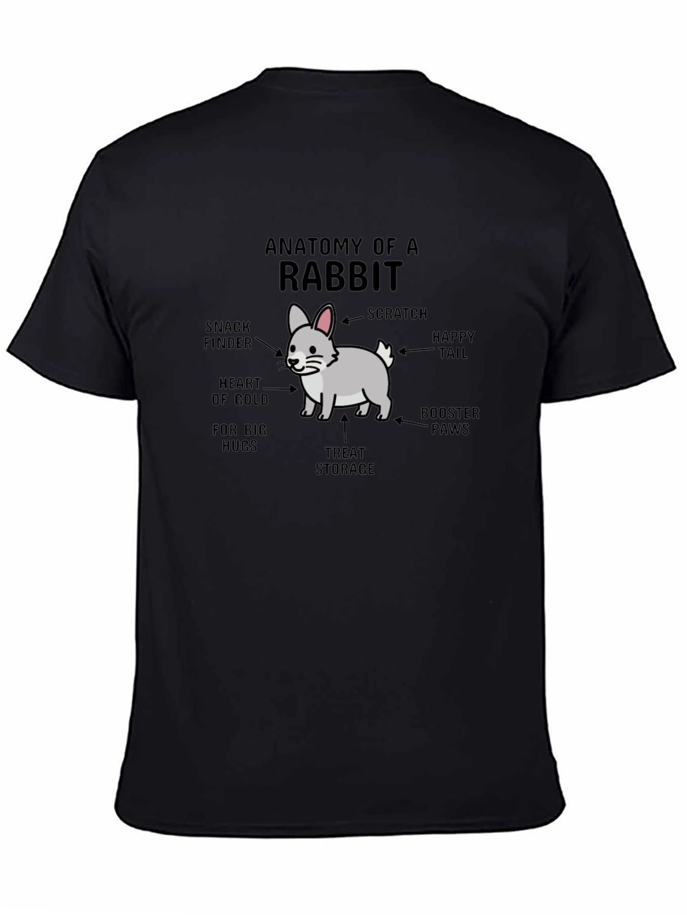 Camiseta Negra Anatomía de un Conejo