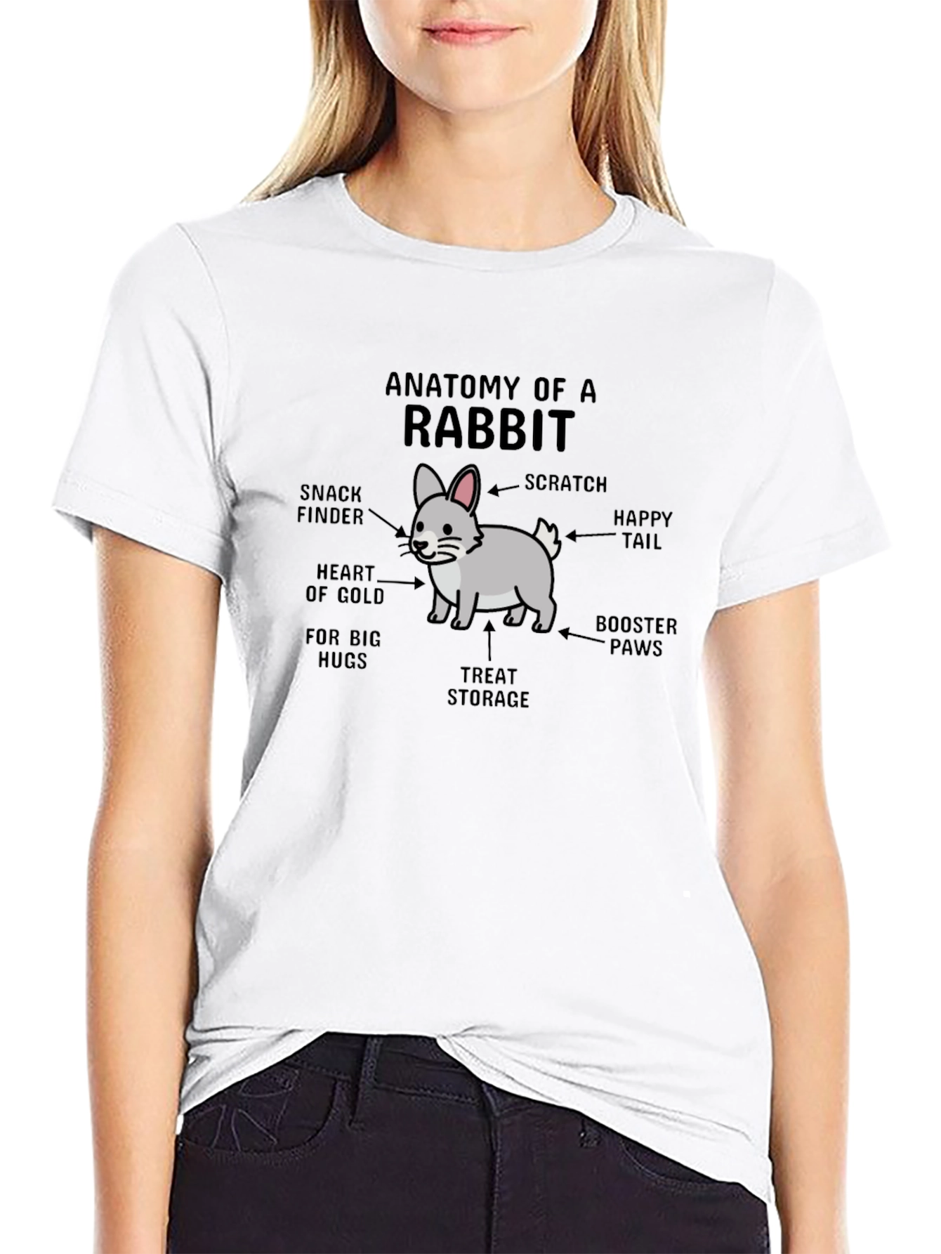 Camiseta Negra Anatomía de un Conejo