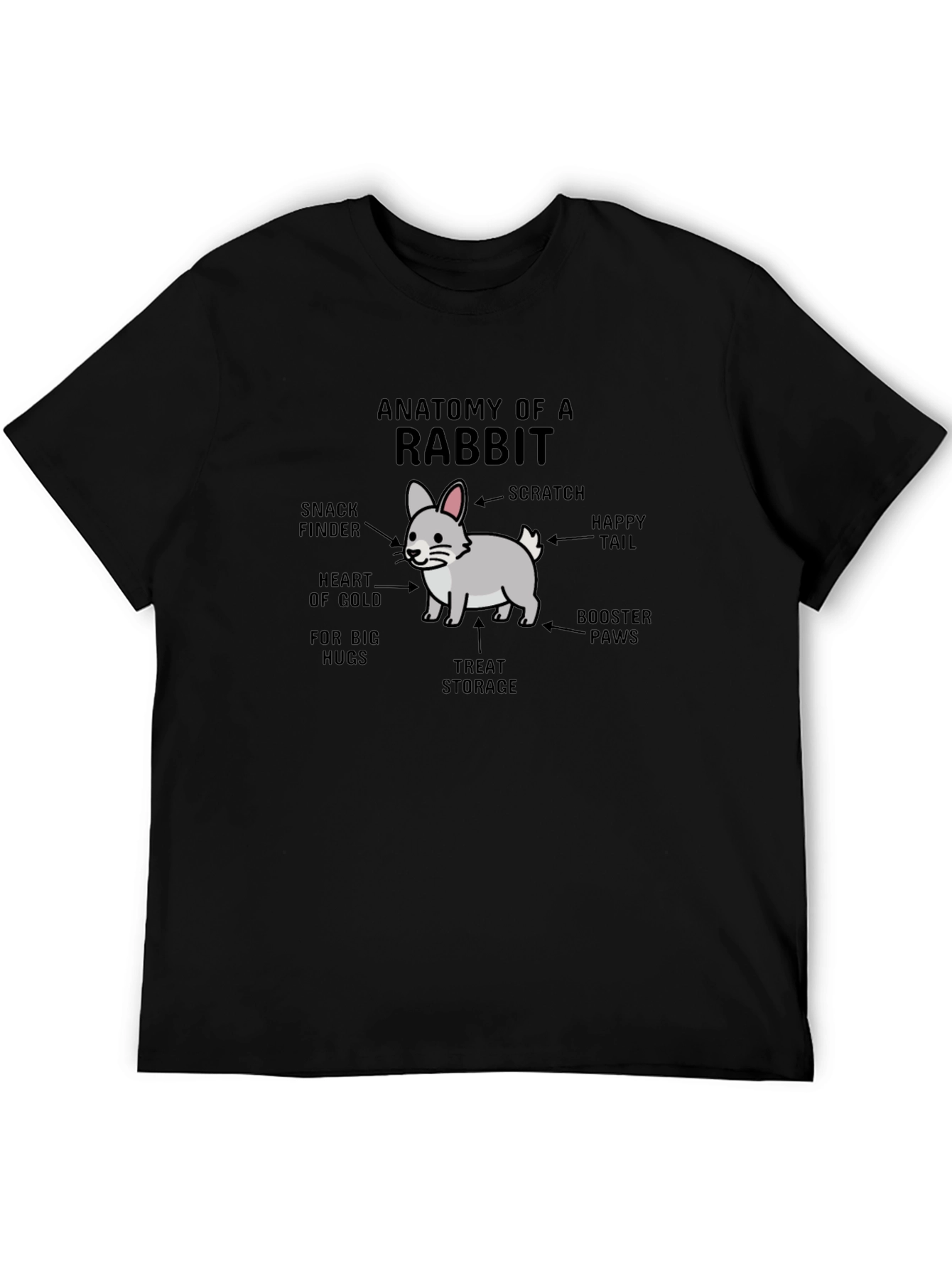Camiseta Negra Anatomía de un Conejo