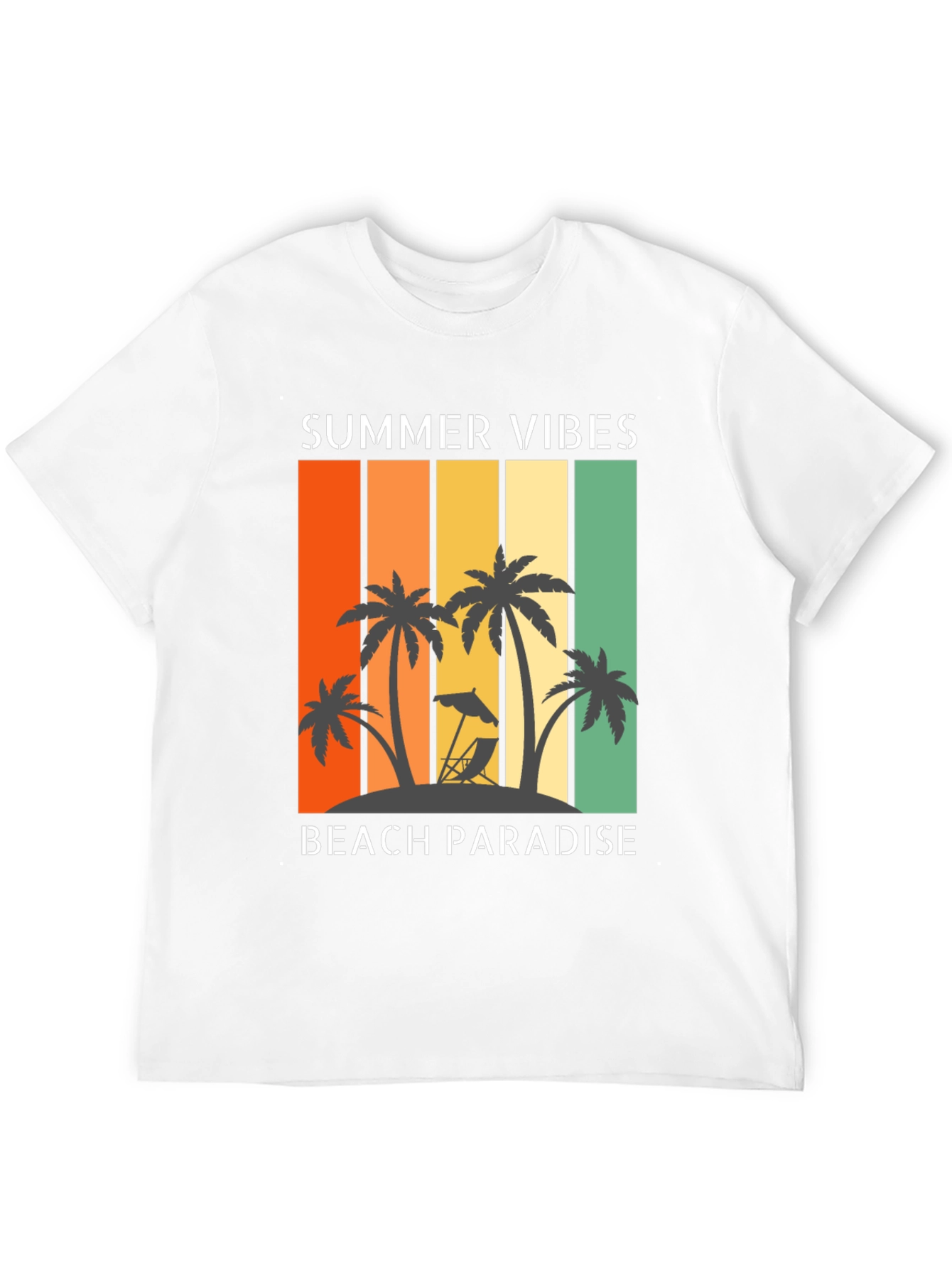 Camiseta Hombre Summer Vibes Beach Paradise Algodón