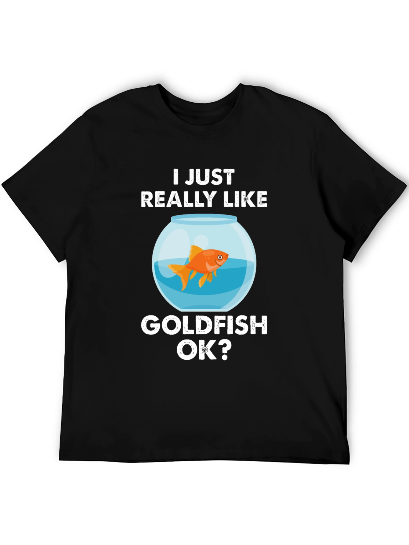 Camiseta Negra Me Gustan los Peces Dorados