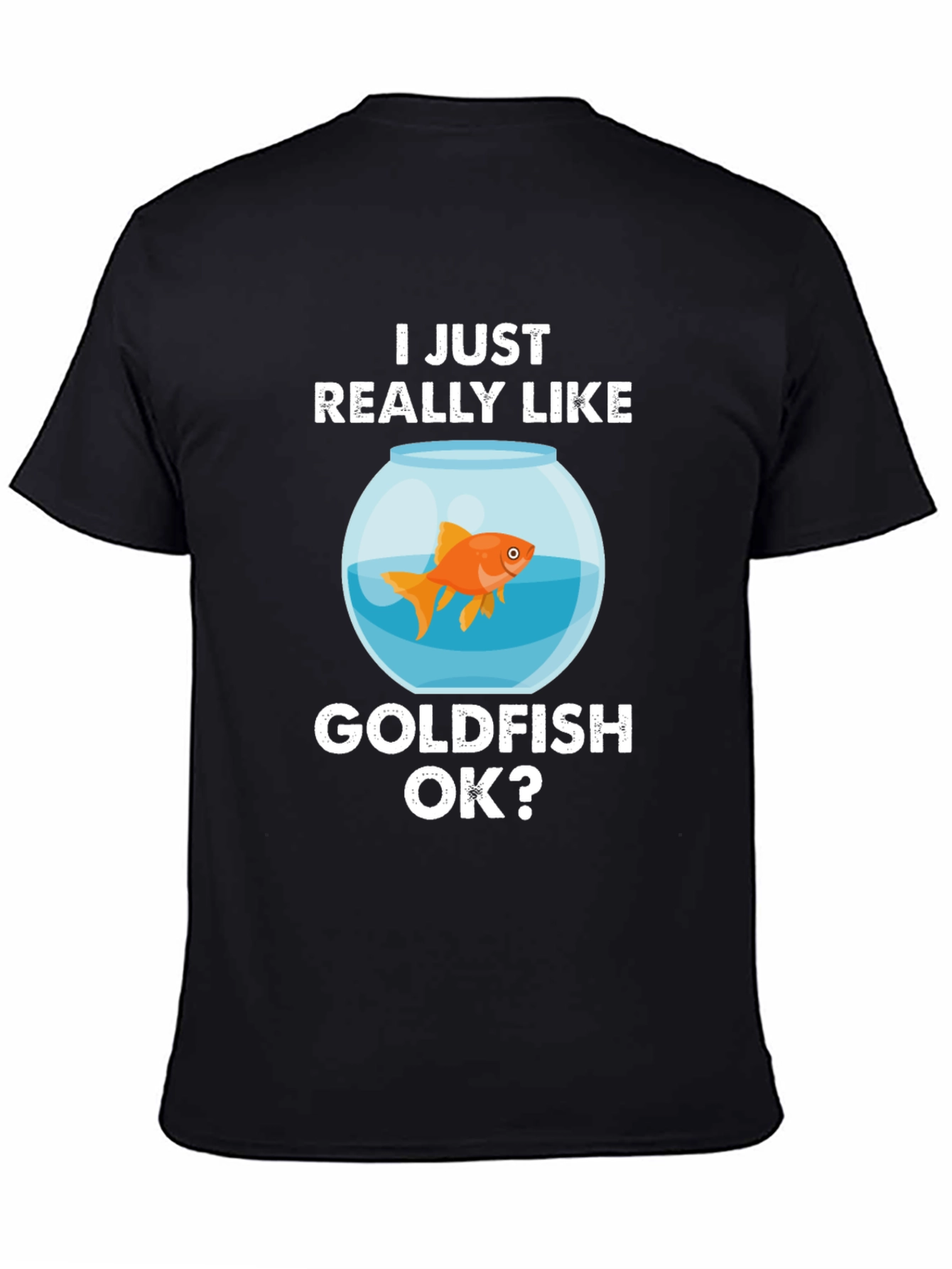 Camiseta Negra Me Gustan los Peces Dorados