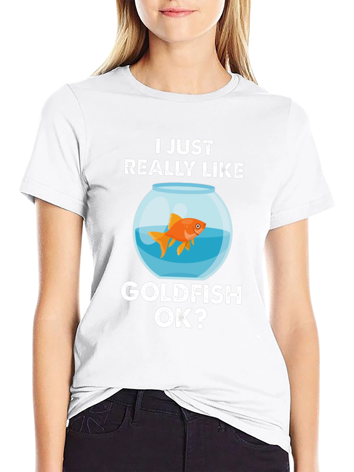 Camiseta Negra Me Gustan los Peces Dorados