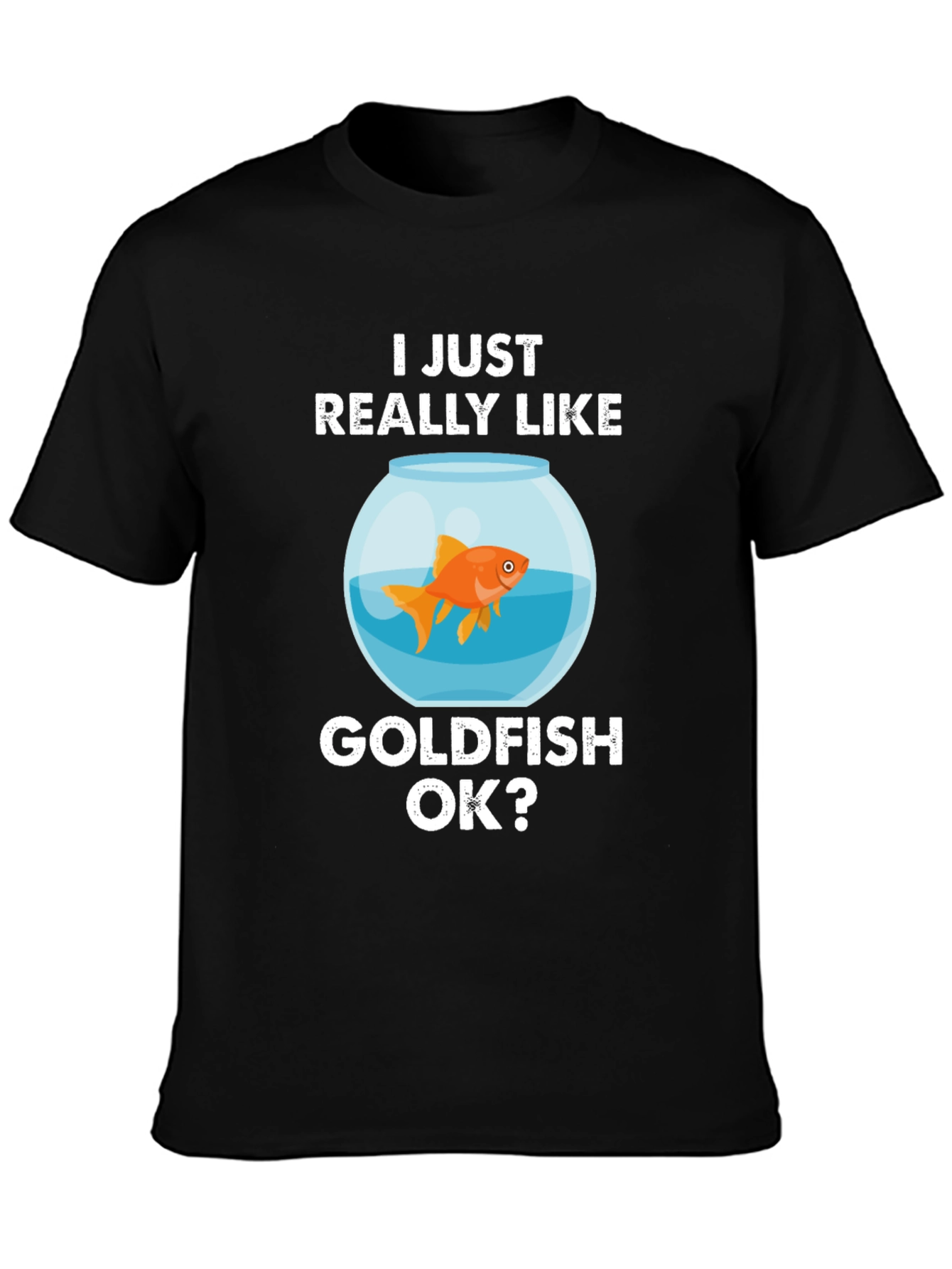Camiseta Negra Me Gustan los Peces Dorados