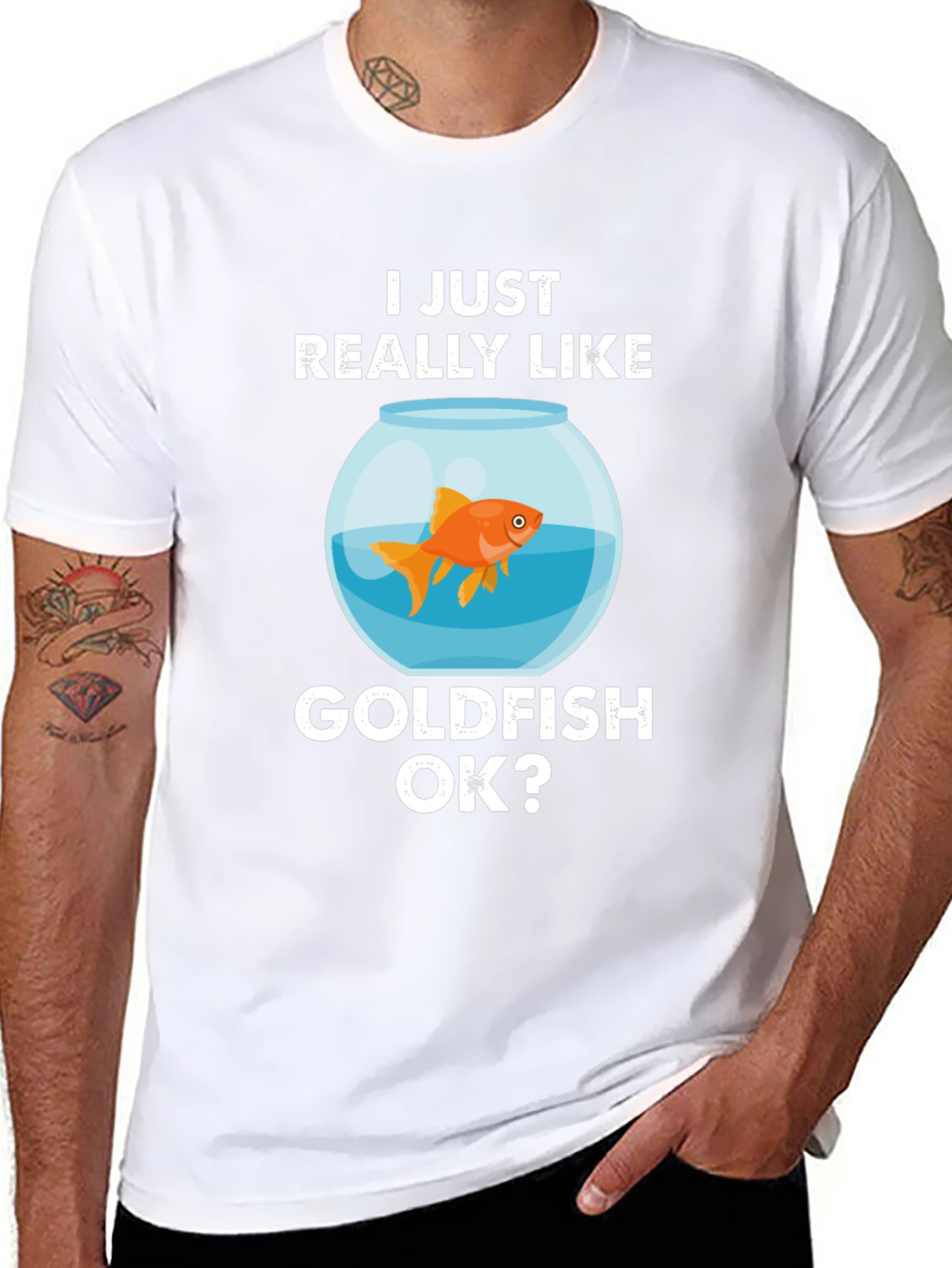 Camiseta Negra Me Gustan los Peces Dorados