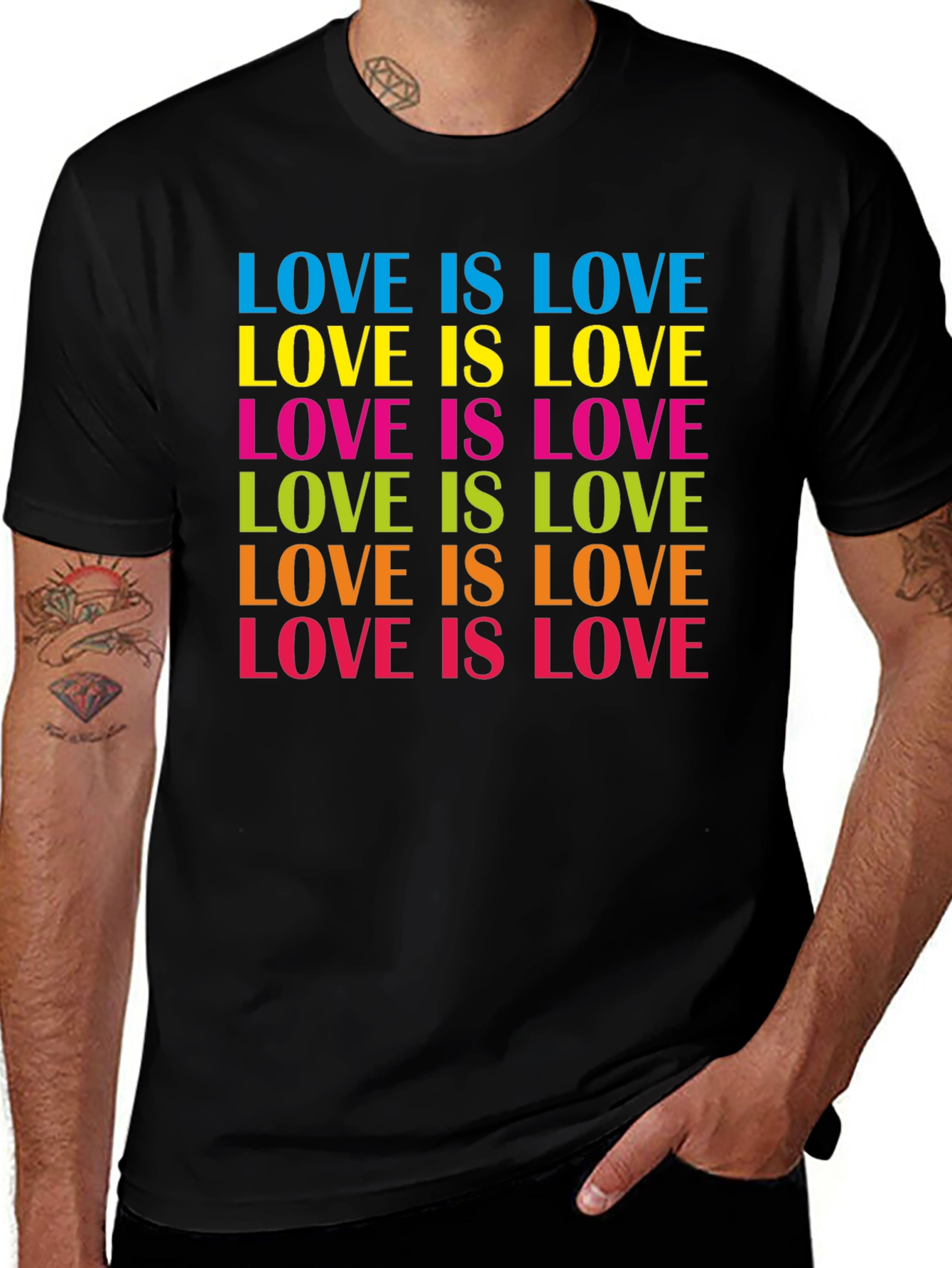 Camiseta Negra Love Is Love Orgullo Gay