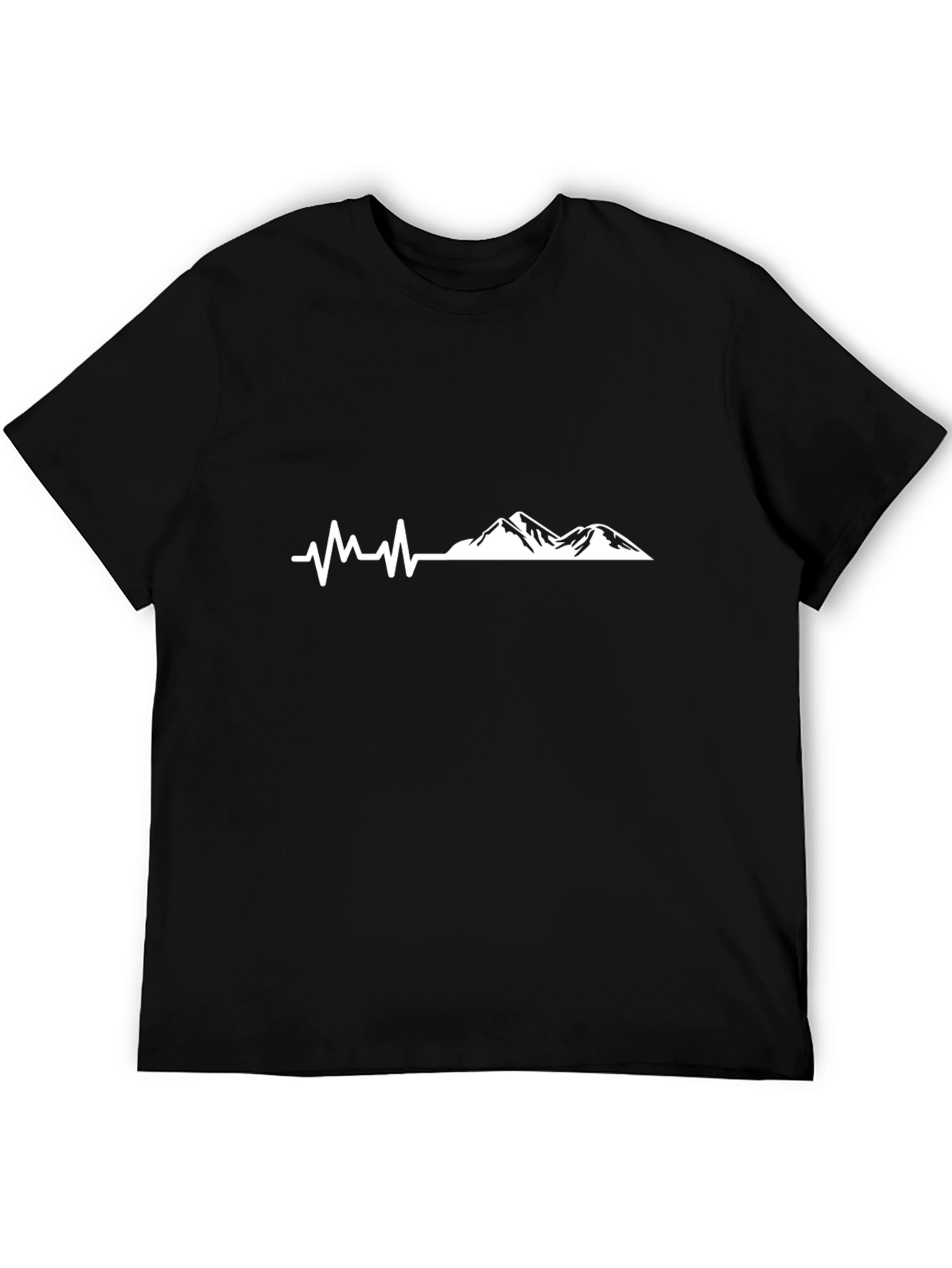 Heartbeat Mountain Black Graphic Tee