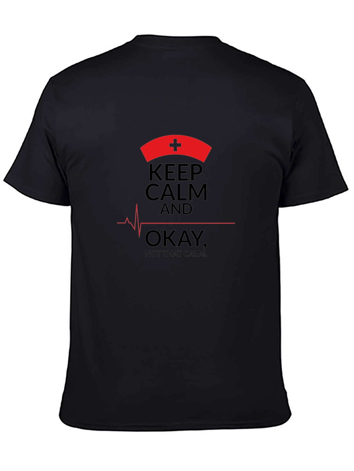 Camiseta Negra Estampada Keep Calm Not That Calm