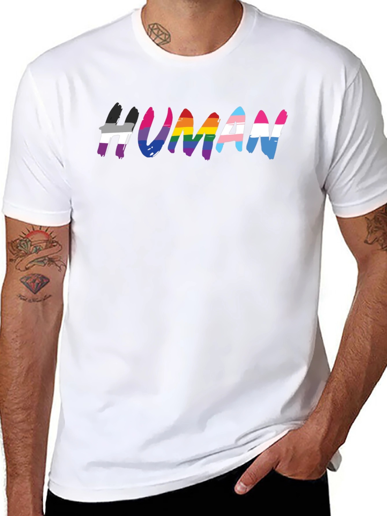Camiseta Negra #HUMAN Orgullo LGBTQ+