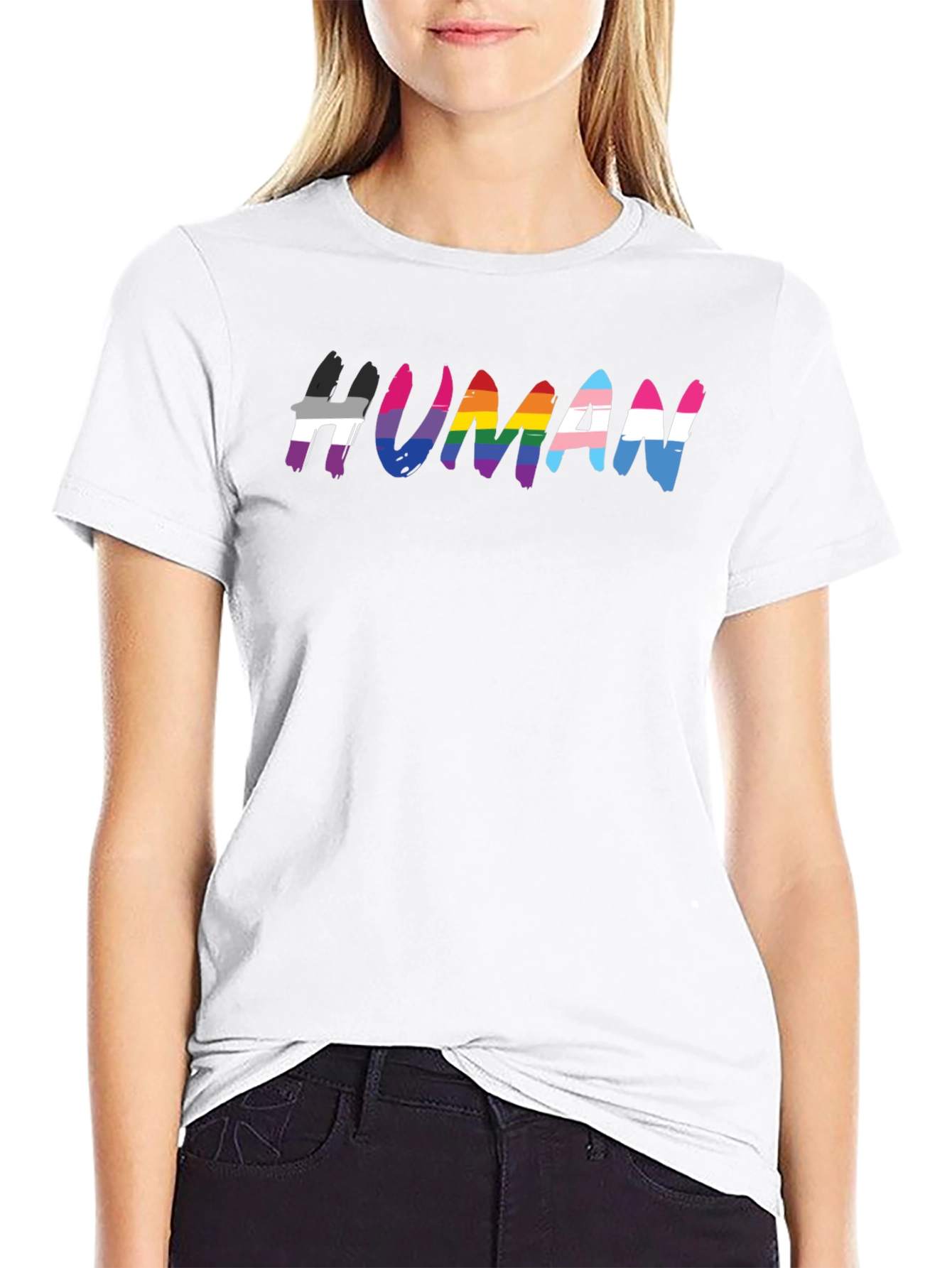 Camiseta Negra #HUMAN Orgullo LGBTQ+