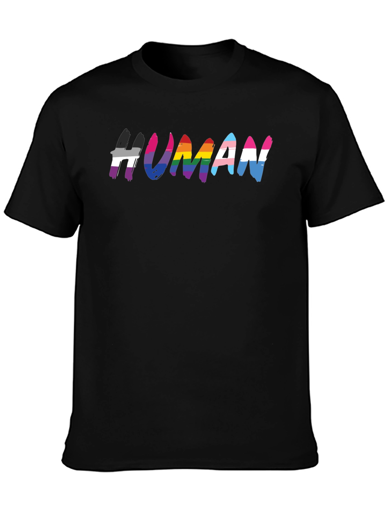Camiseta Negra #HUMAN Orgullo LGBTQ+