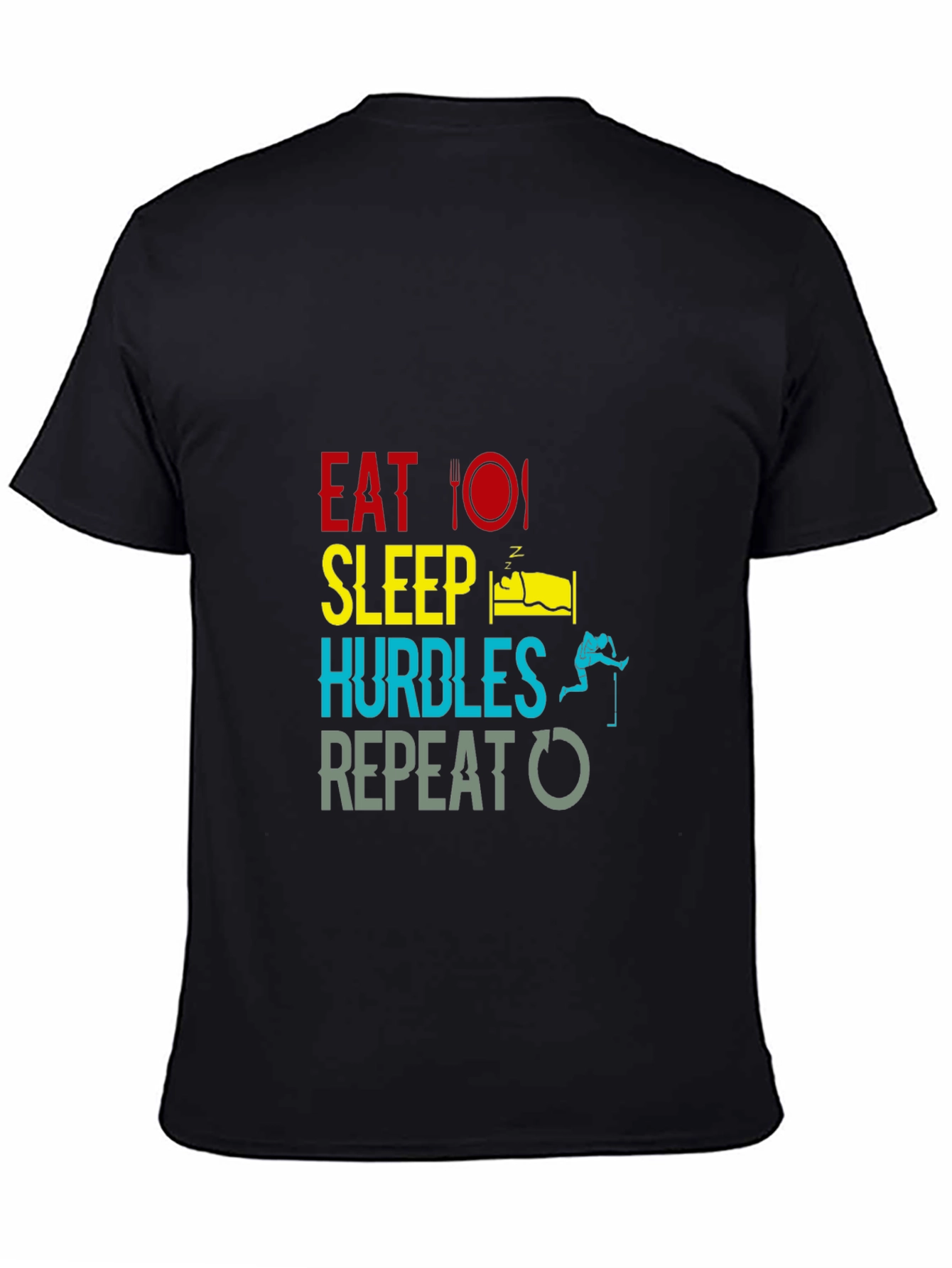 Camiseta Negra: Come Duerme Vallas Repite