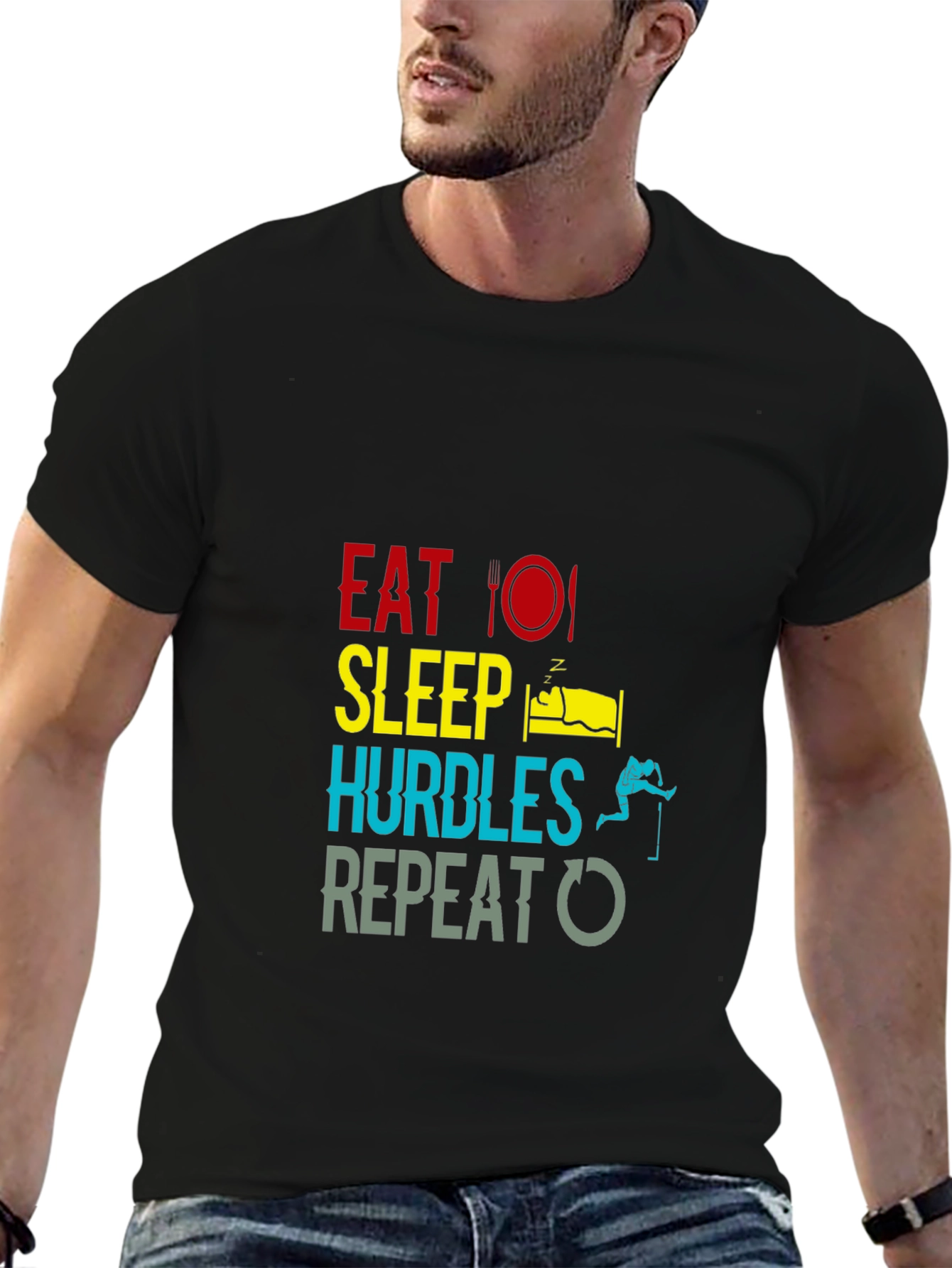 Camiseta Negra: Come Duerme Vallas Repite