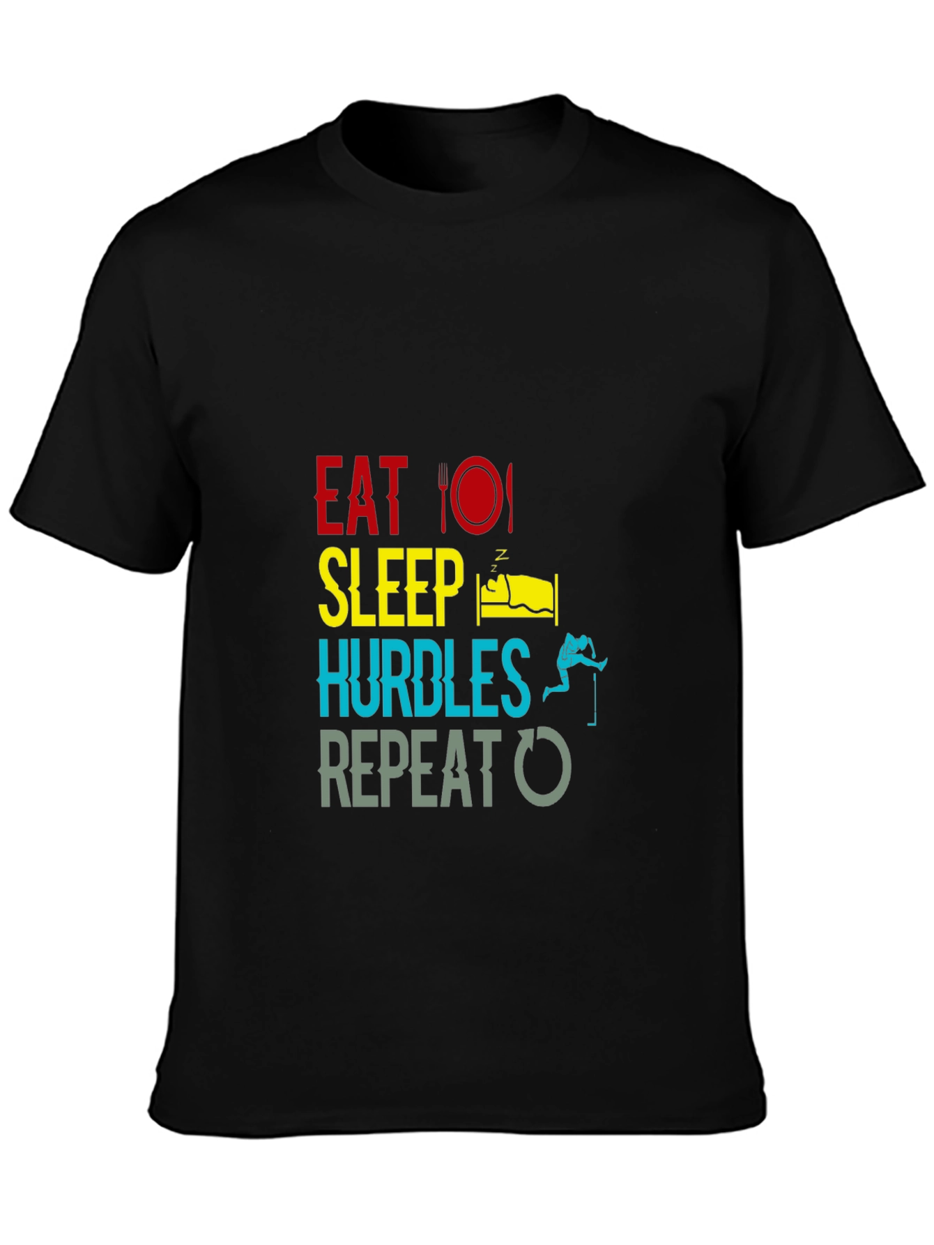 Camiseta Negra: Come Duerme Vallas Repite