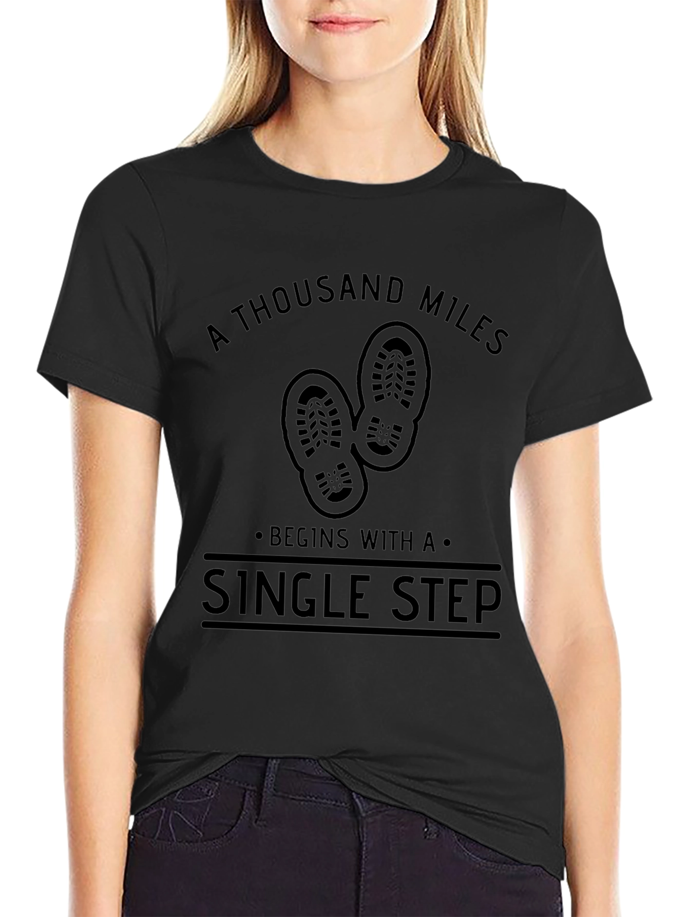 Camiseta Negra Motivacional: Cada Paso Cuenta