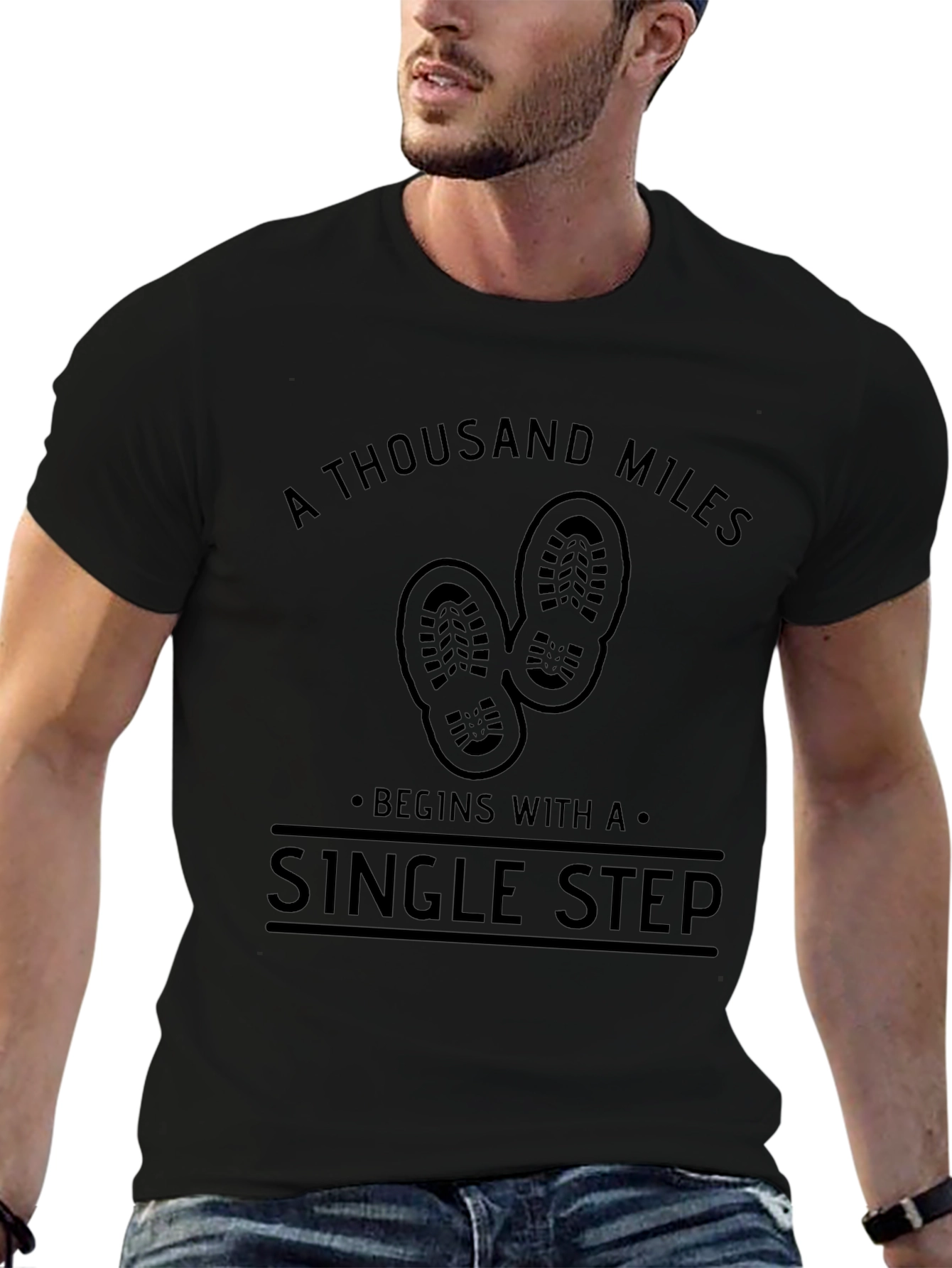 Camiseta Negra Motivacional: Cada Paso Cuenta