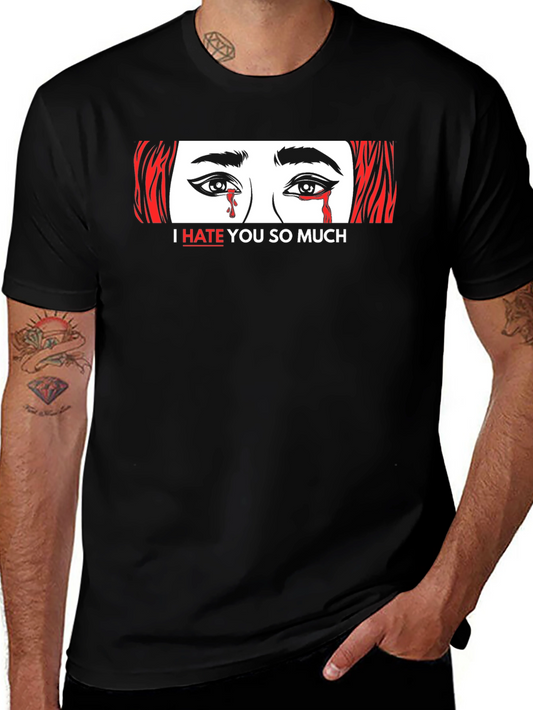 Camiseta Negra: Ojos Llorando Te Odio Tanto