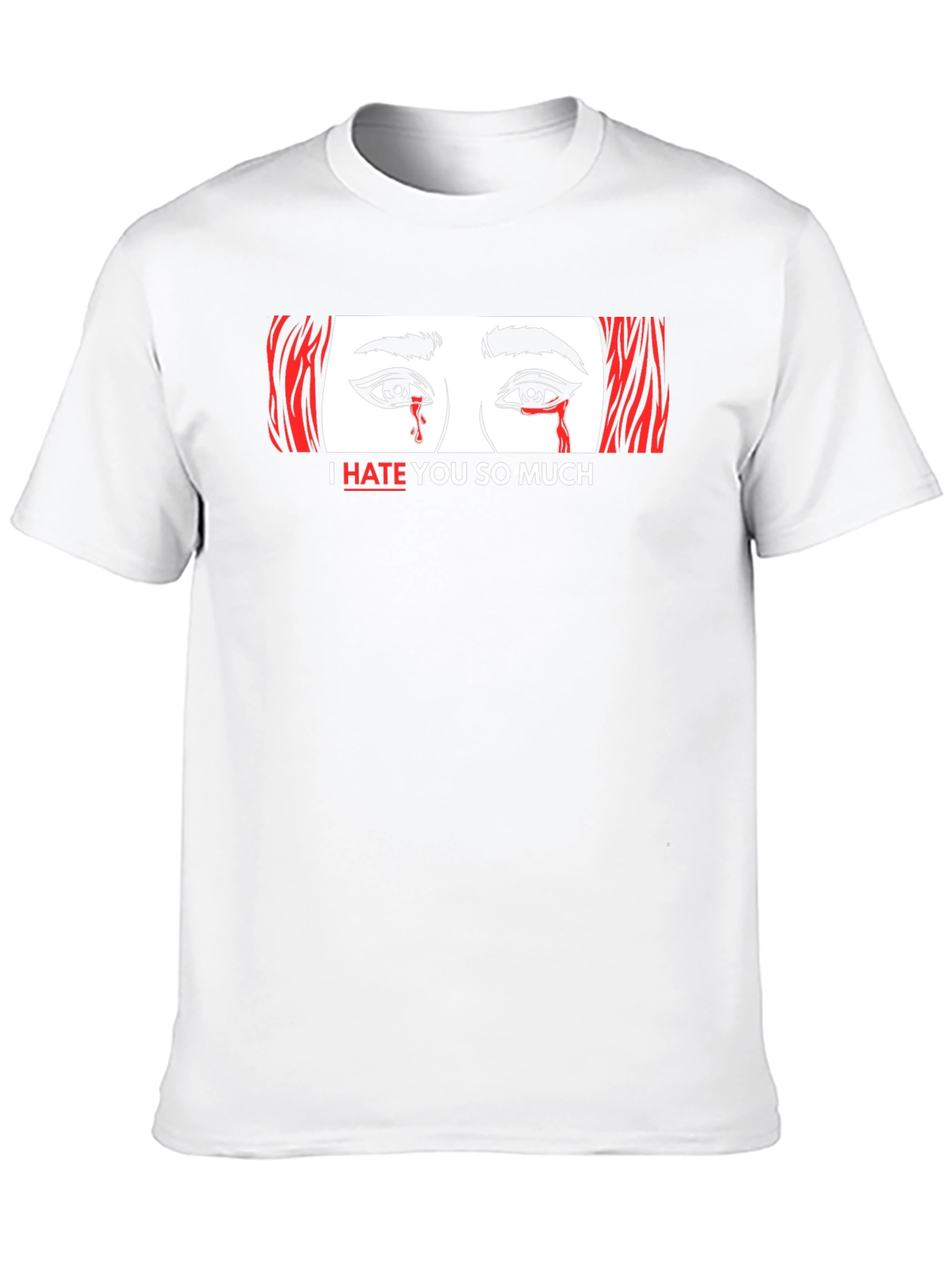 Camiseta Negra: Ojos Llorando Te Odio Tanto