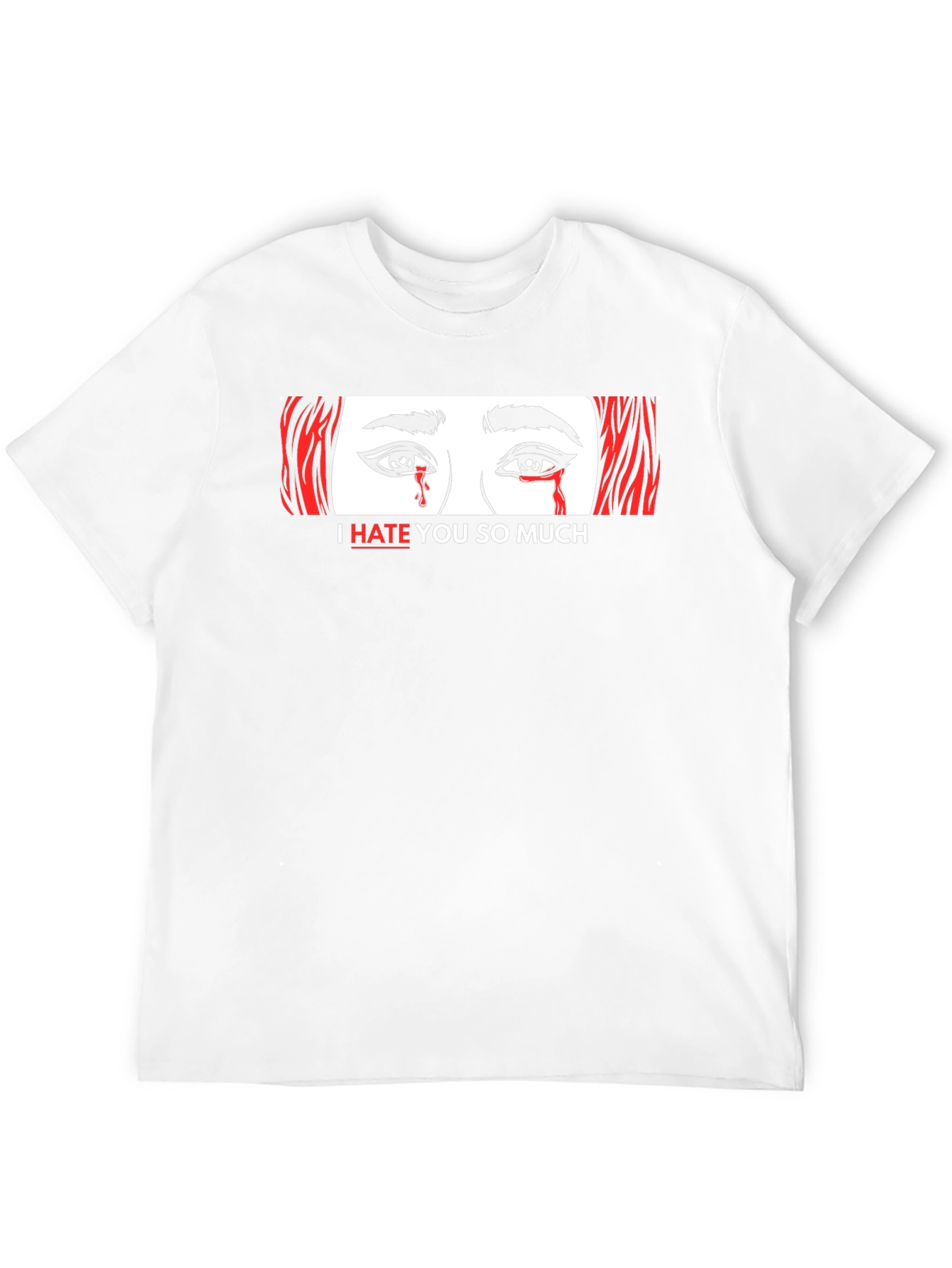 Camiseta Negra: Ojos Llorando Te Odio Tanto