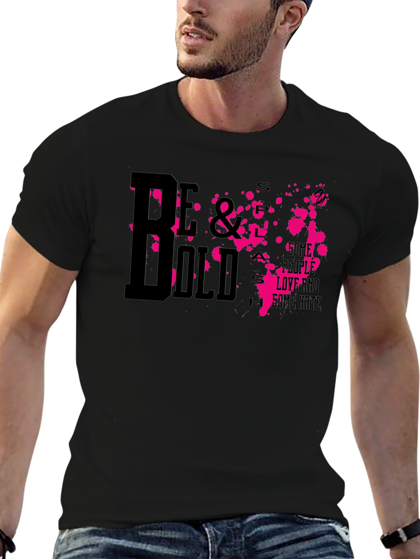 Camiseta Negra Estampada Be Bold