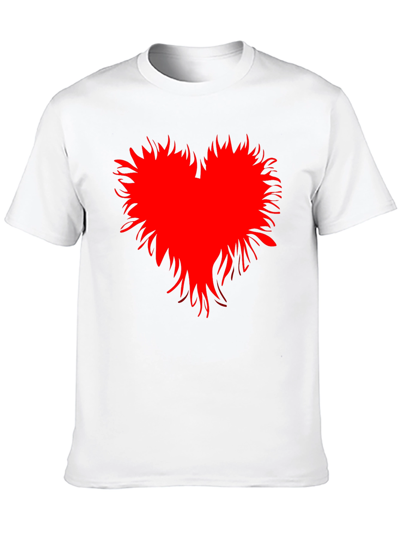 Camiseta Negra con Corazón Rojo Abstracto