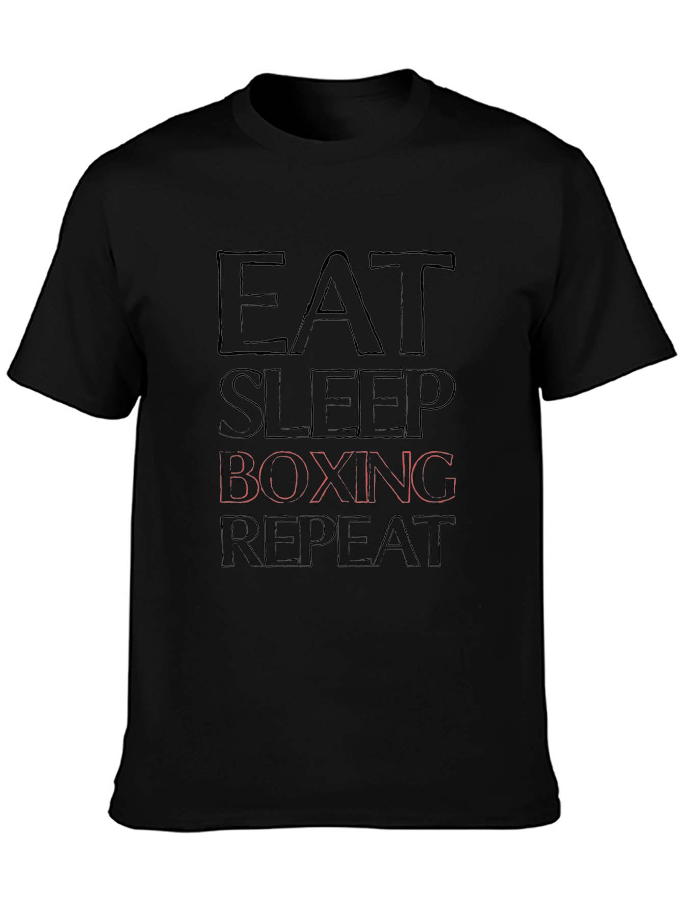 Camiseta Negra Eat Sleep Boxing Repeat