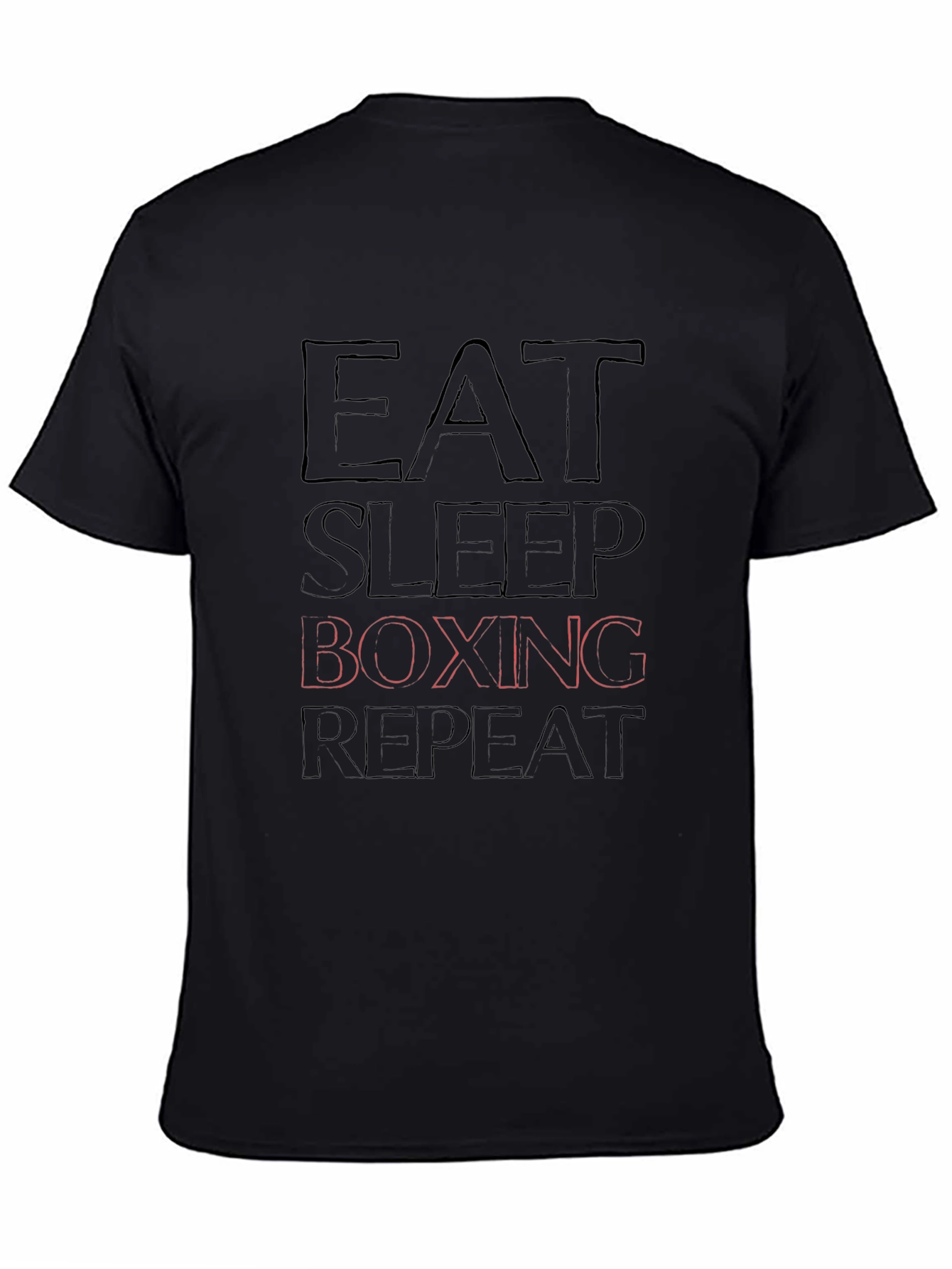 Camiseta Negra Eat Sleep Boxing Repeat