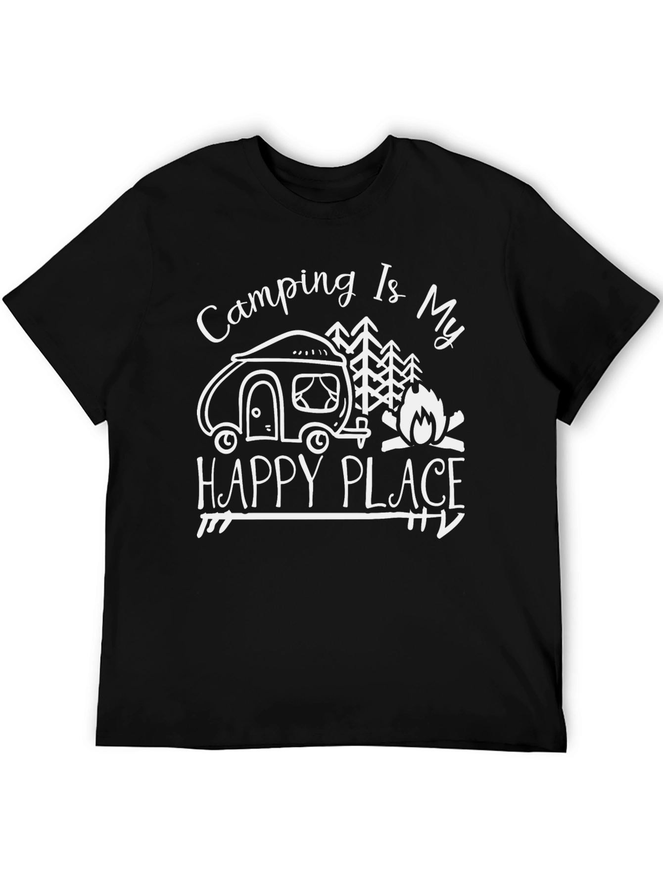 Camiseta Negra Camping Is My Happy Place