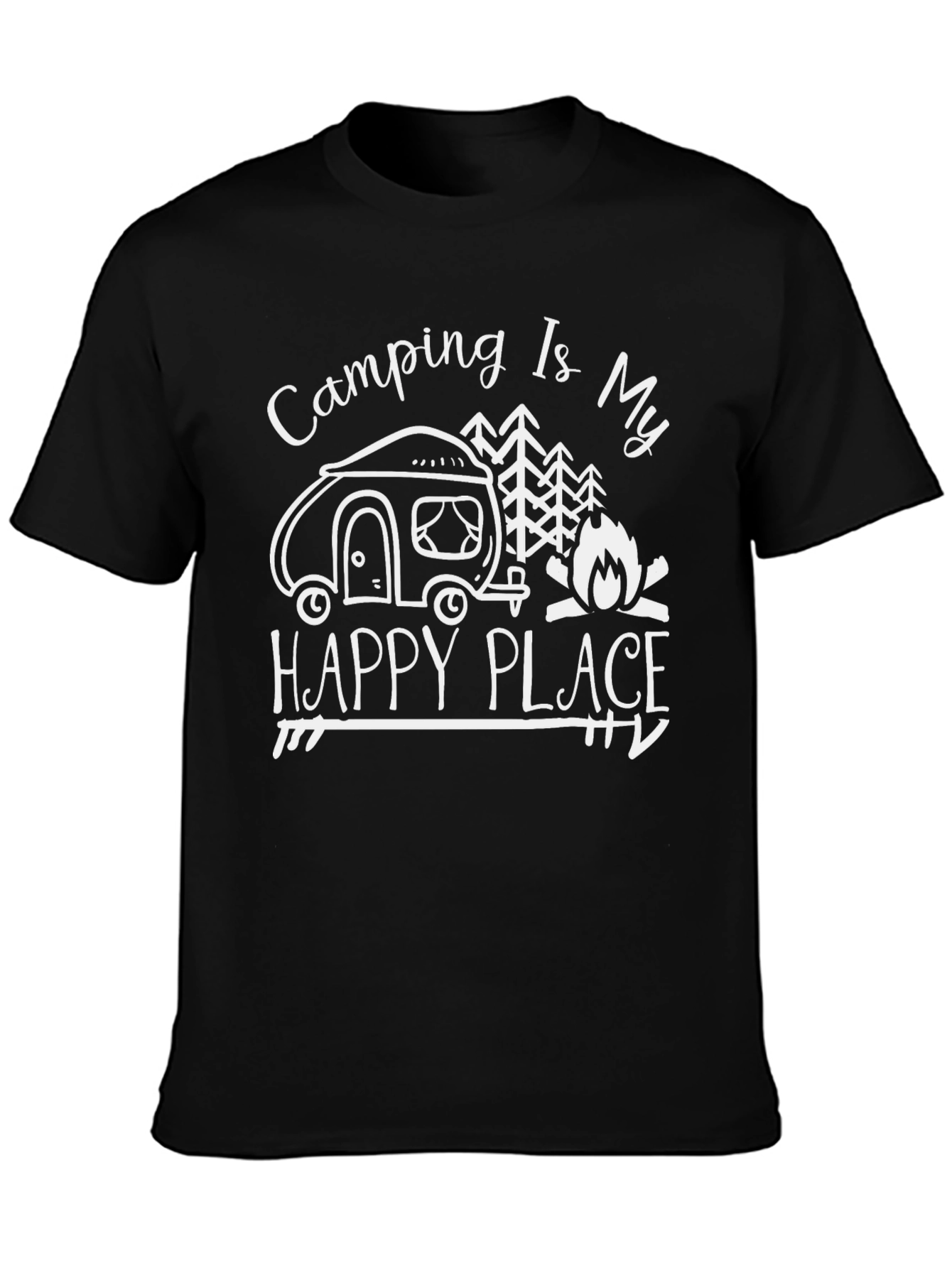Camiseta Negra Camping Is My Happy Place
