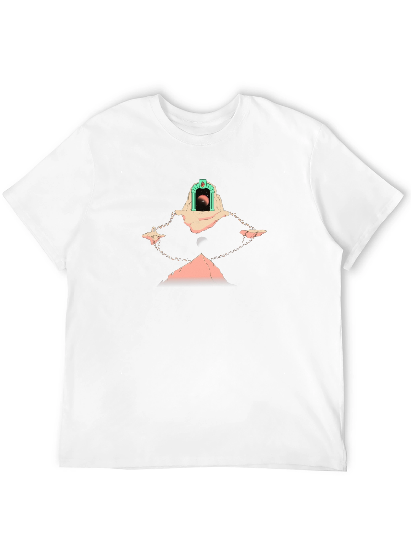 Camiseta Negra con Diseño Abstracto Místico