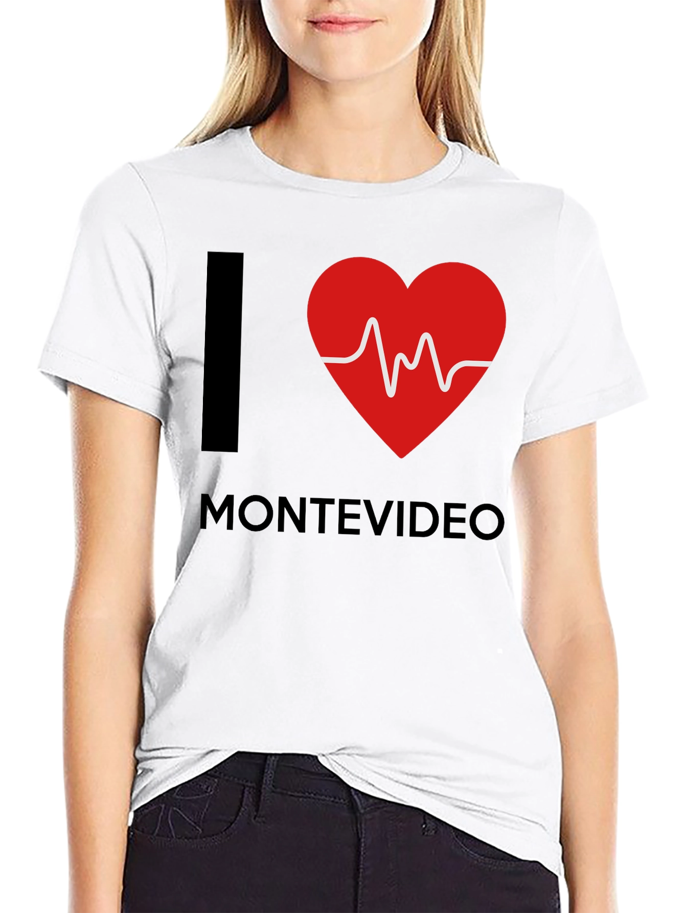 Camiseta I ❤️ Montevideo Negra