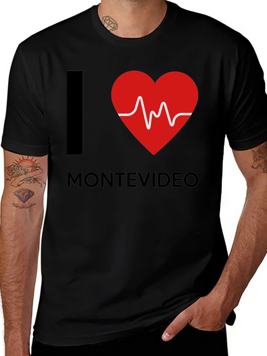 Camiseta I ❤️ Montevideo Negra