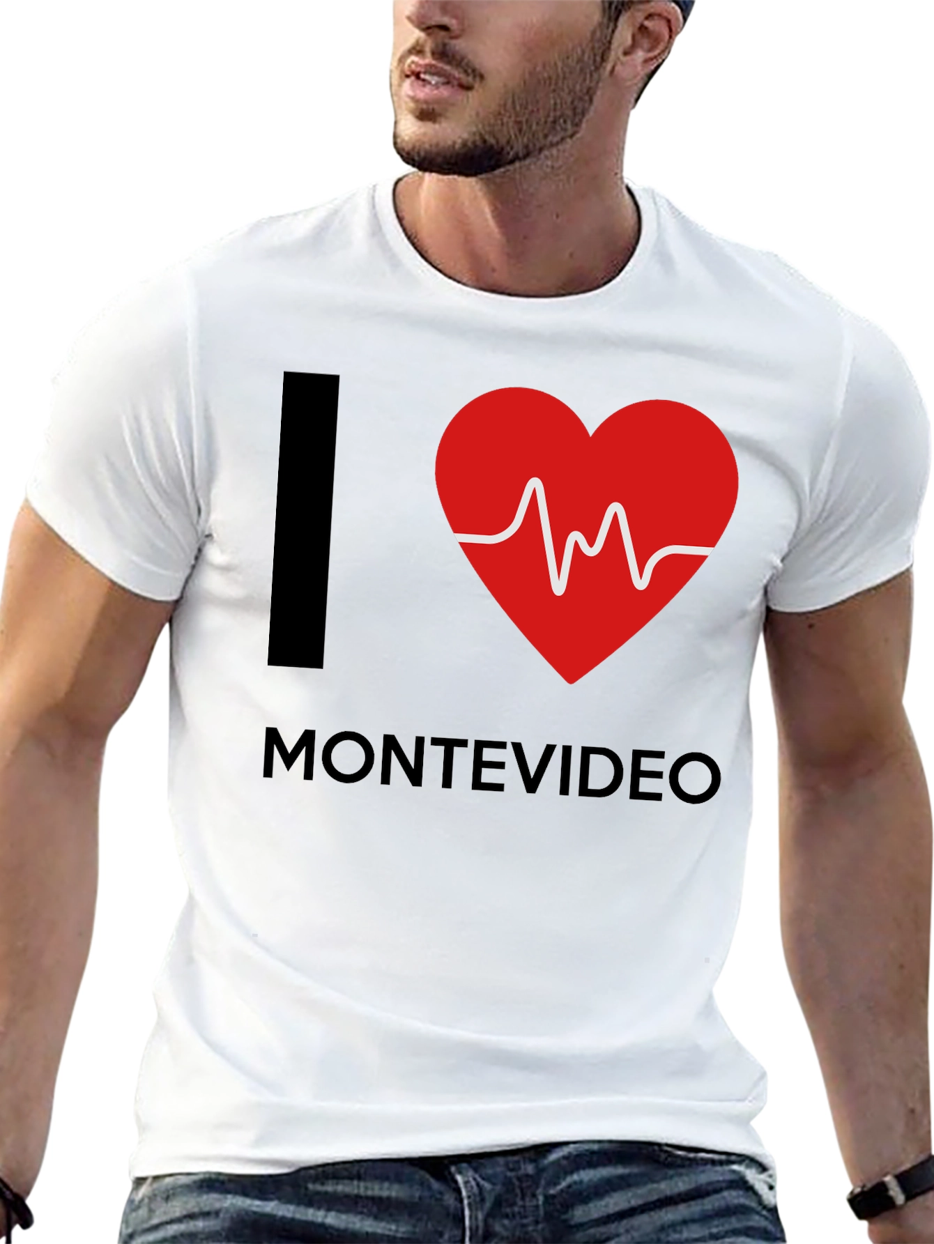 Camiseta I ❤️ Montevideo Negra