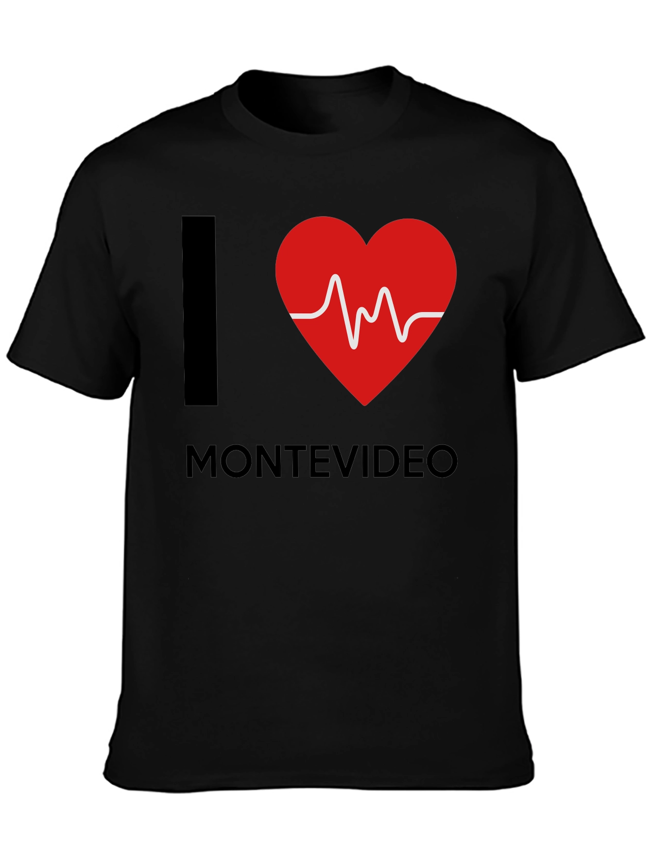 Camiseta I ❤️ Montevideo Negra