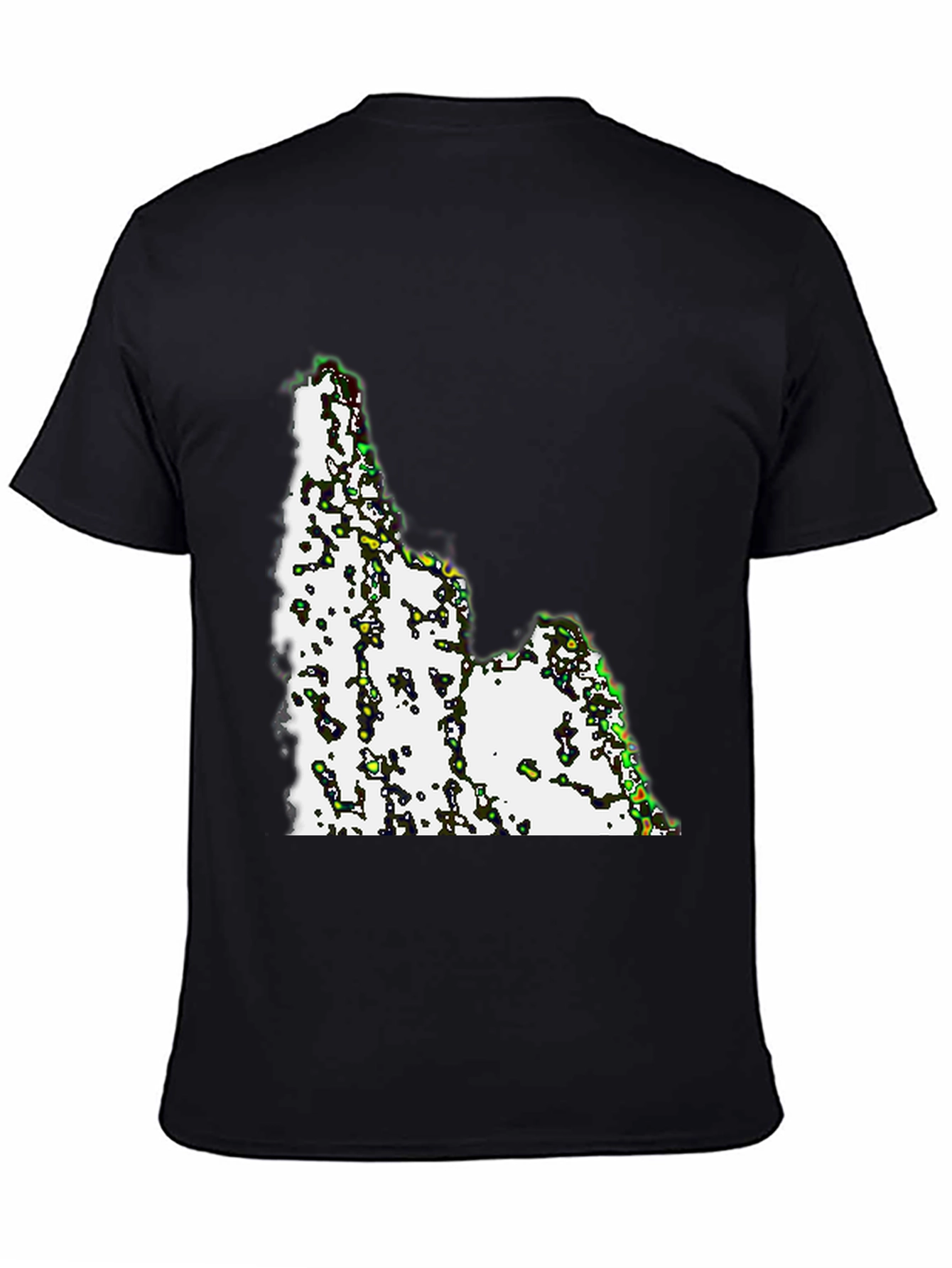 Camiseta Negra con Diseño Abstracto Idaho