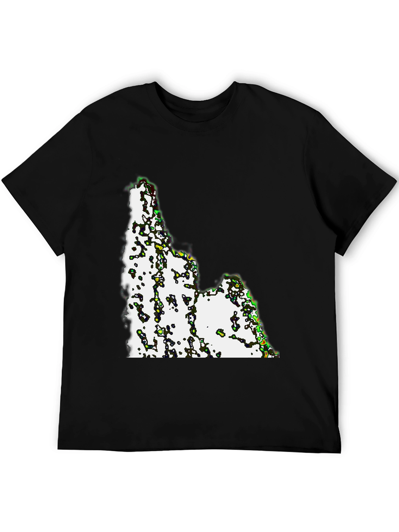 Camiseta Negra con Diseño Abstracto Idaho