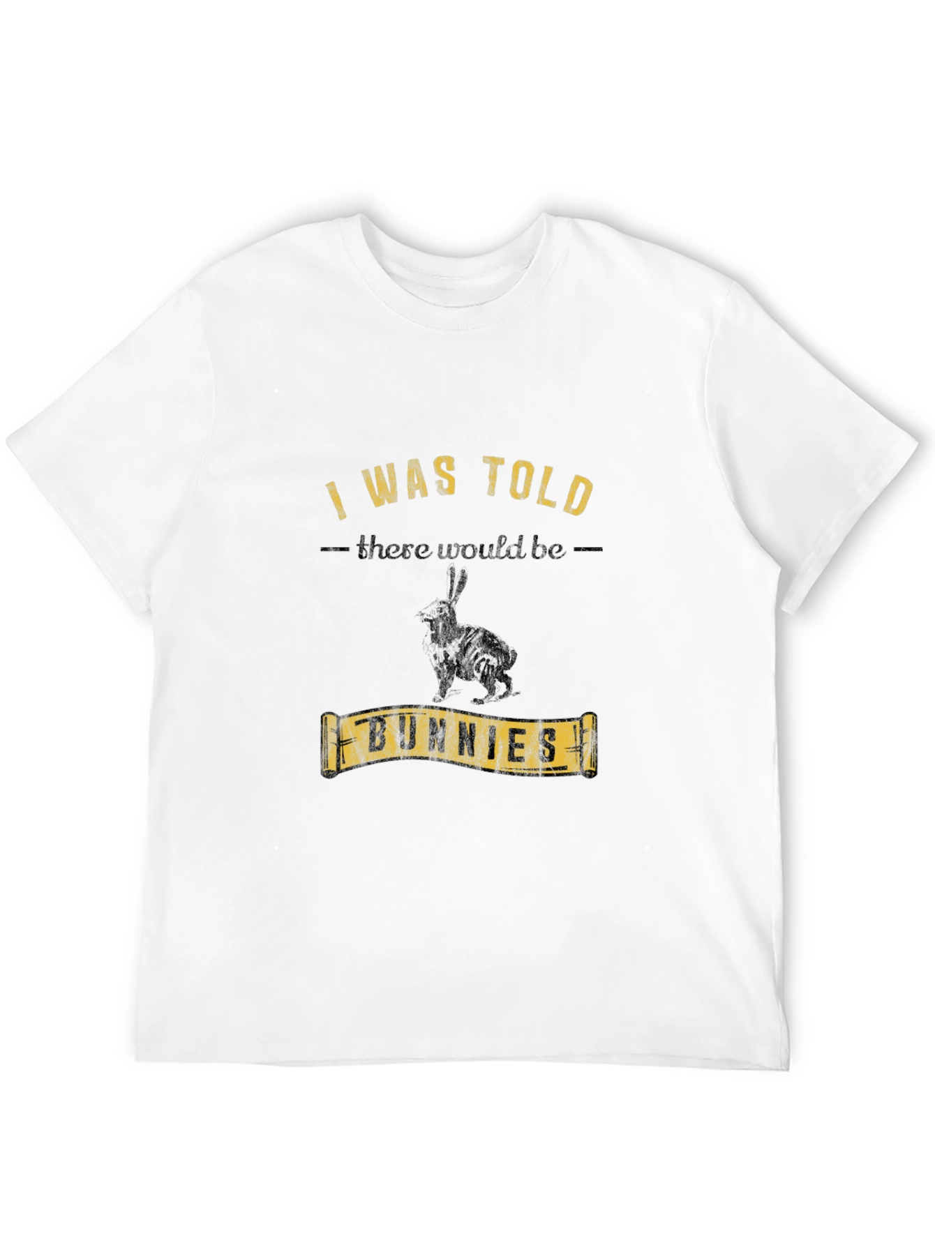 Camiseta Hombre Negra con Diseño Conejos