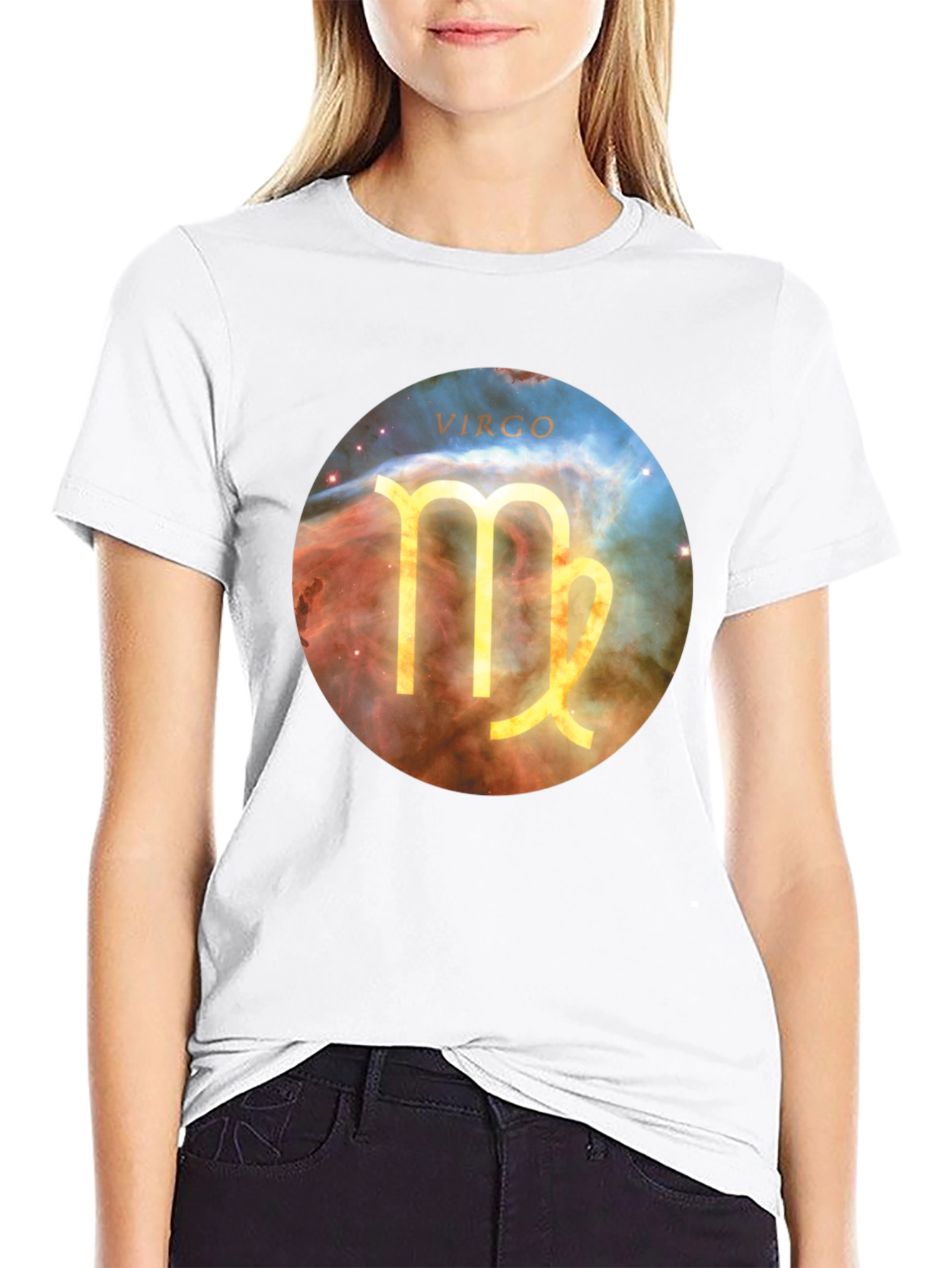 Camiseta Negra Virgo Zodiaco Universo