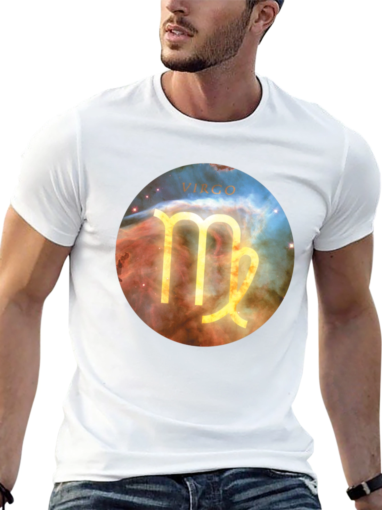 Camiseta Negra Virgo Zodiaco Universo