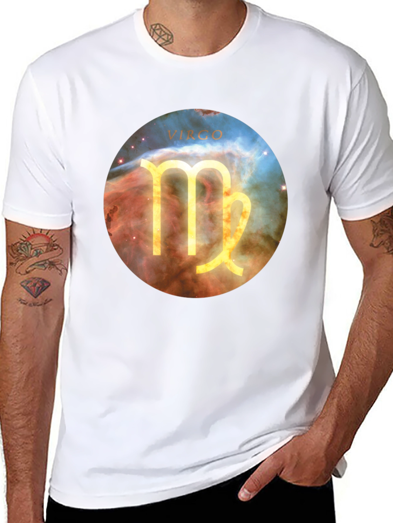 Camiseta Negra Virgo Zodiaco Universo