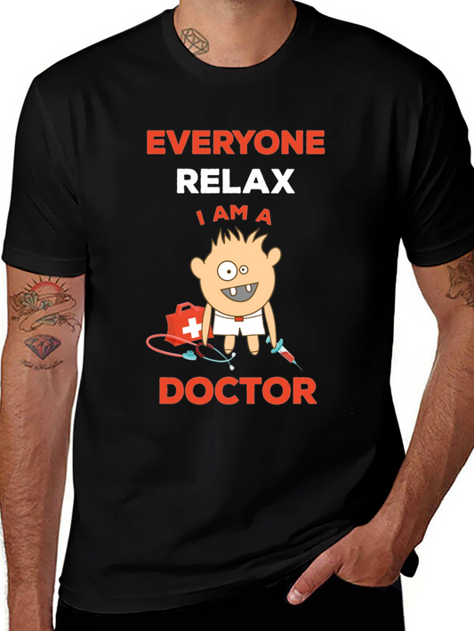 Camiseta Negra Soy Doctor: Relájate con Estilo