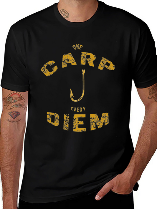 Camiseta Negra: CARP DIEM para Amantes de la Pesca