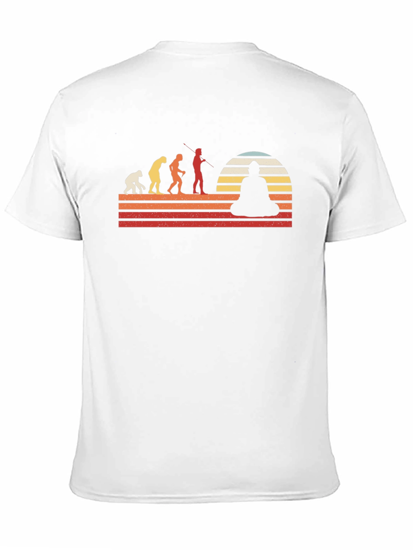 Camiseta Hombre Evolución a Buda - Estilo Retro