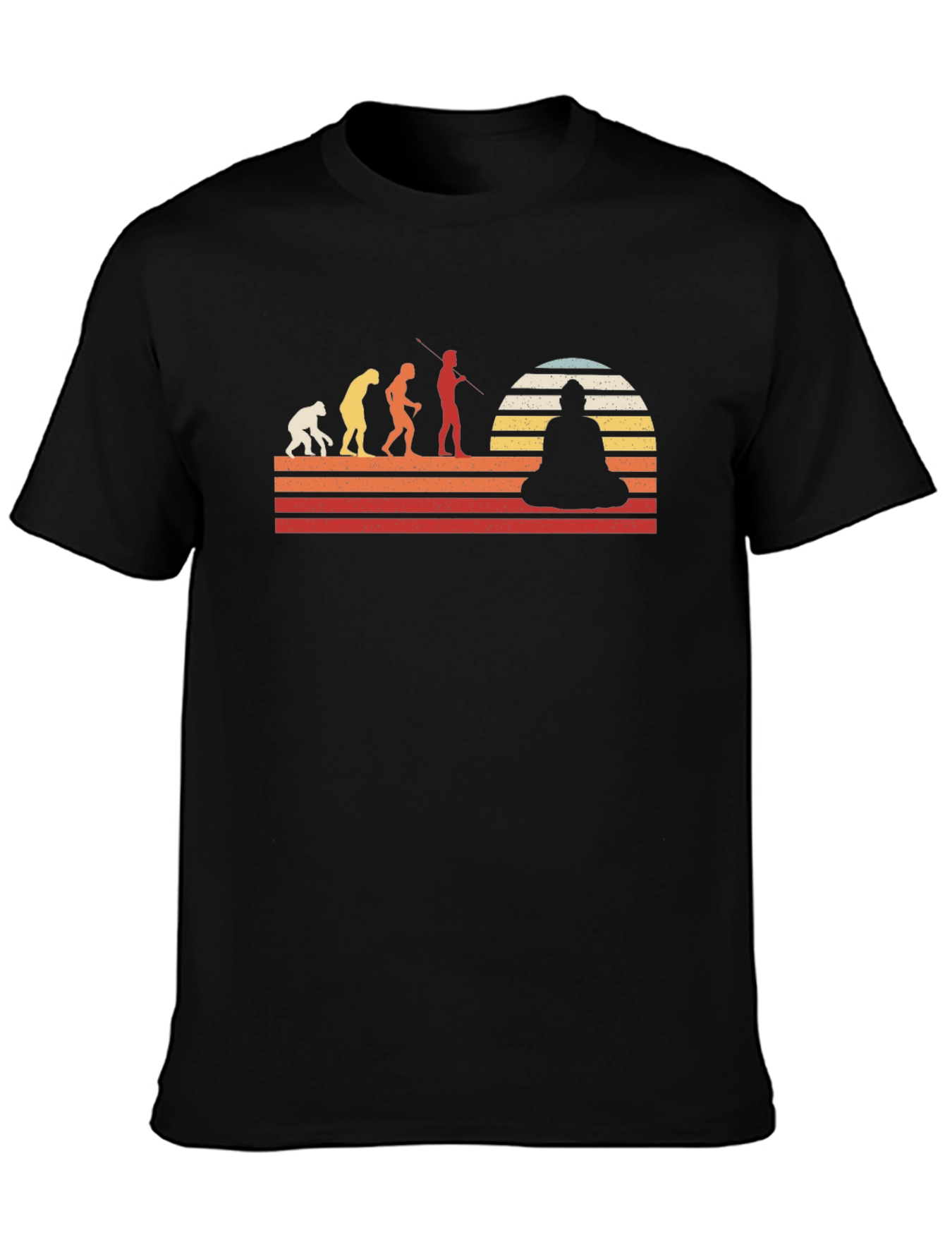 Camiseta Hombre Evolución a Buda - Estilo Retro