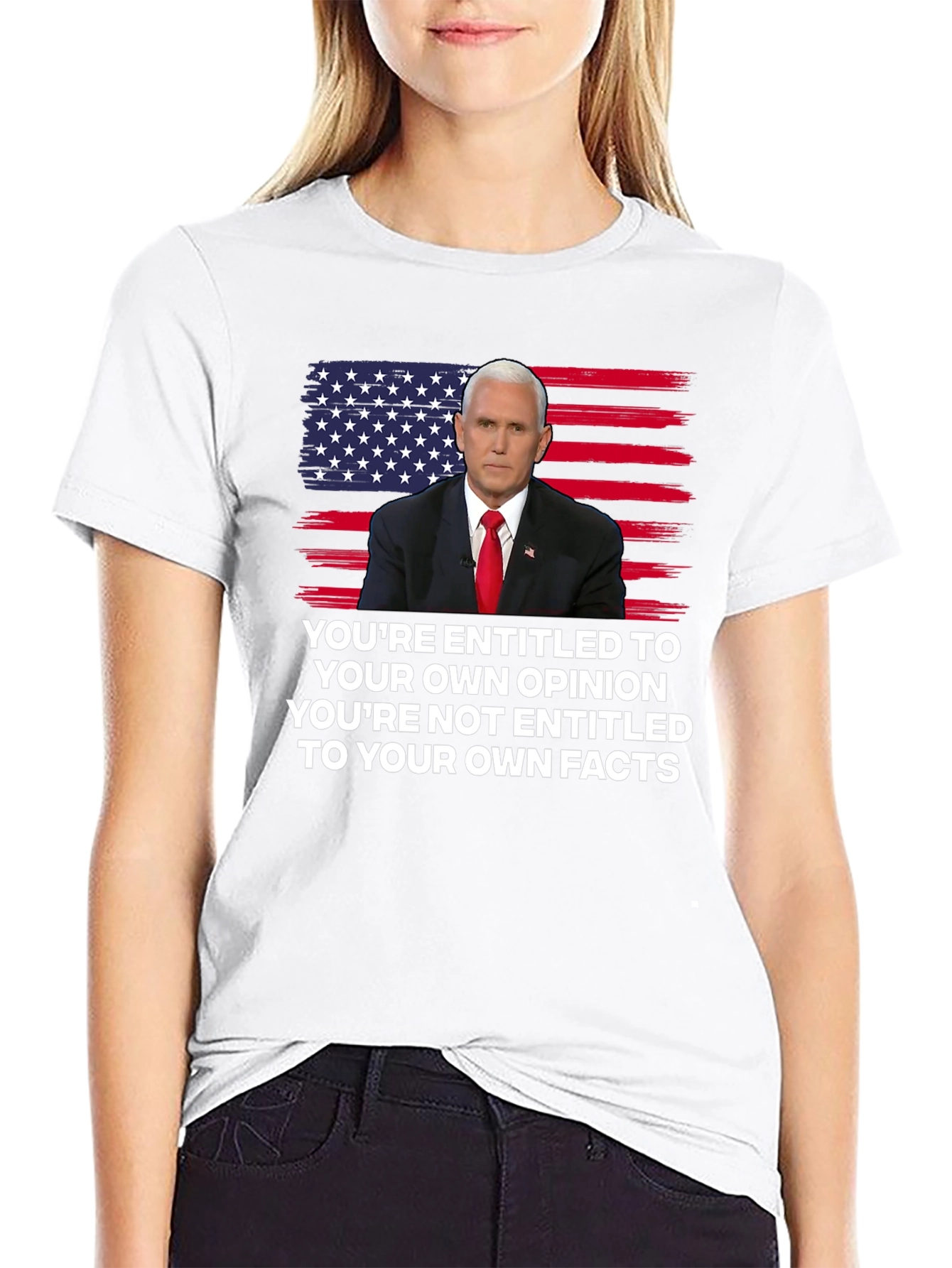 Camiseta con Diseño Pence y Bandera Americana