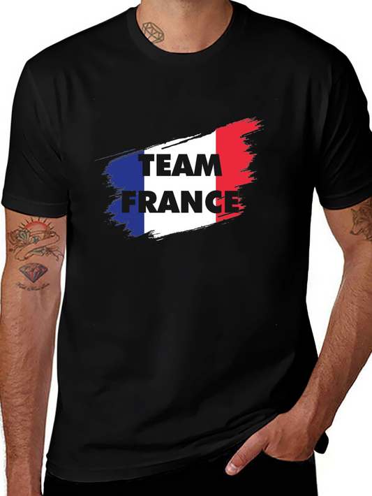 Camiseta Negra Team France - Diseño Tricolor
