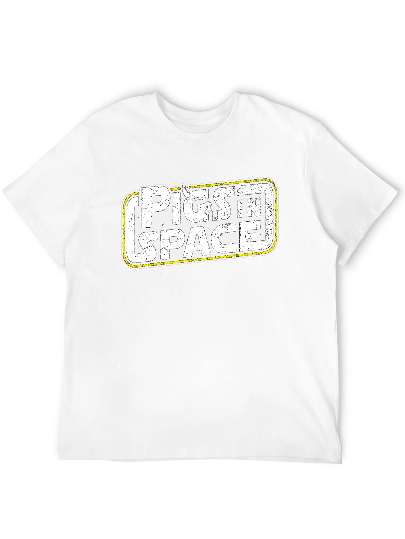 Camiseta Negra Cerdos en el Espacio Retro