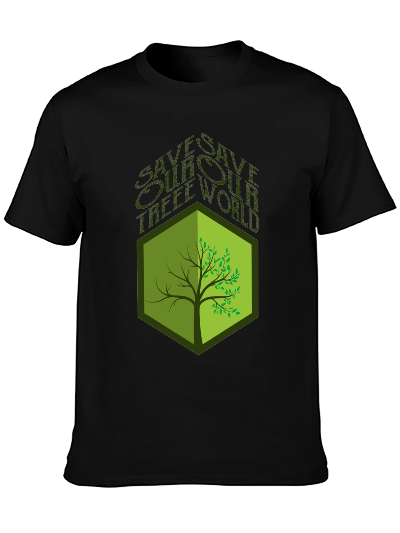 Camiseta Negra Ecológica: Salva Nuestros Árboles