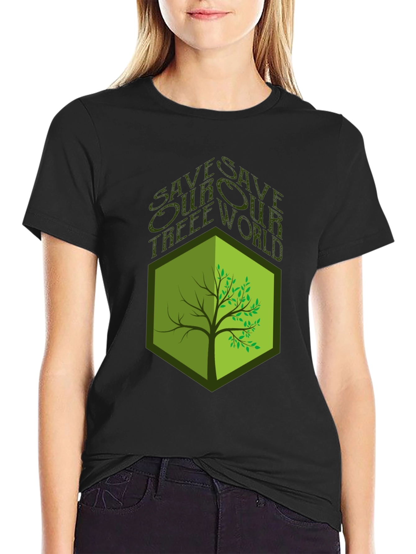 Camiseta Negra Ecológica: Salva Nuestros Árboles